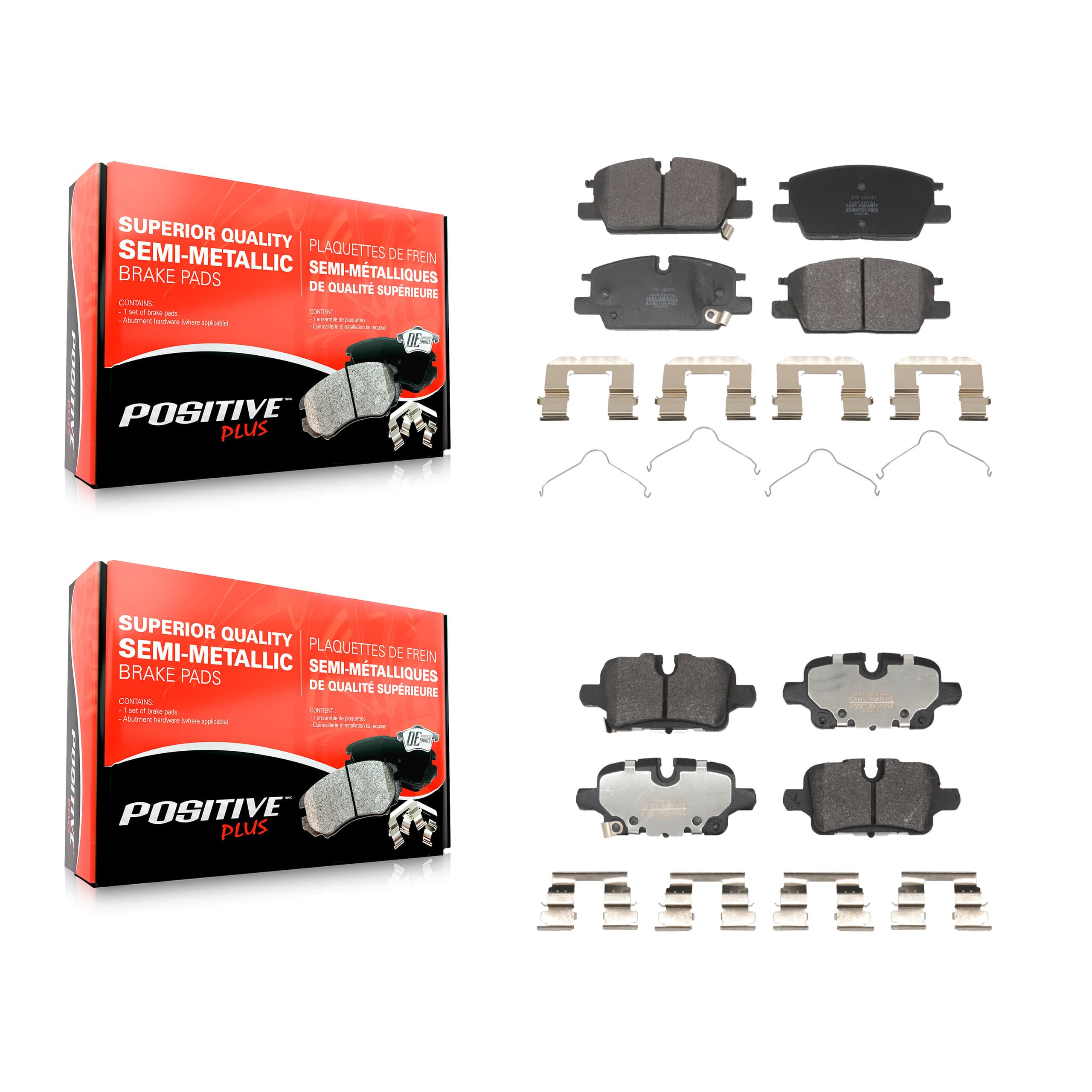 Positive Plus - KPF-100766 - Front and Rear Disc Brake Pad Kits image 1