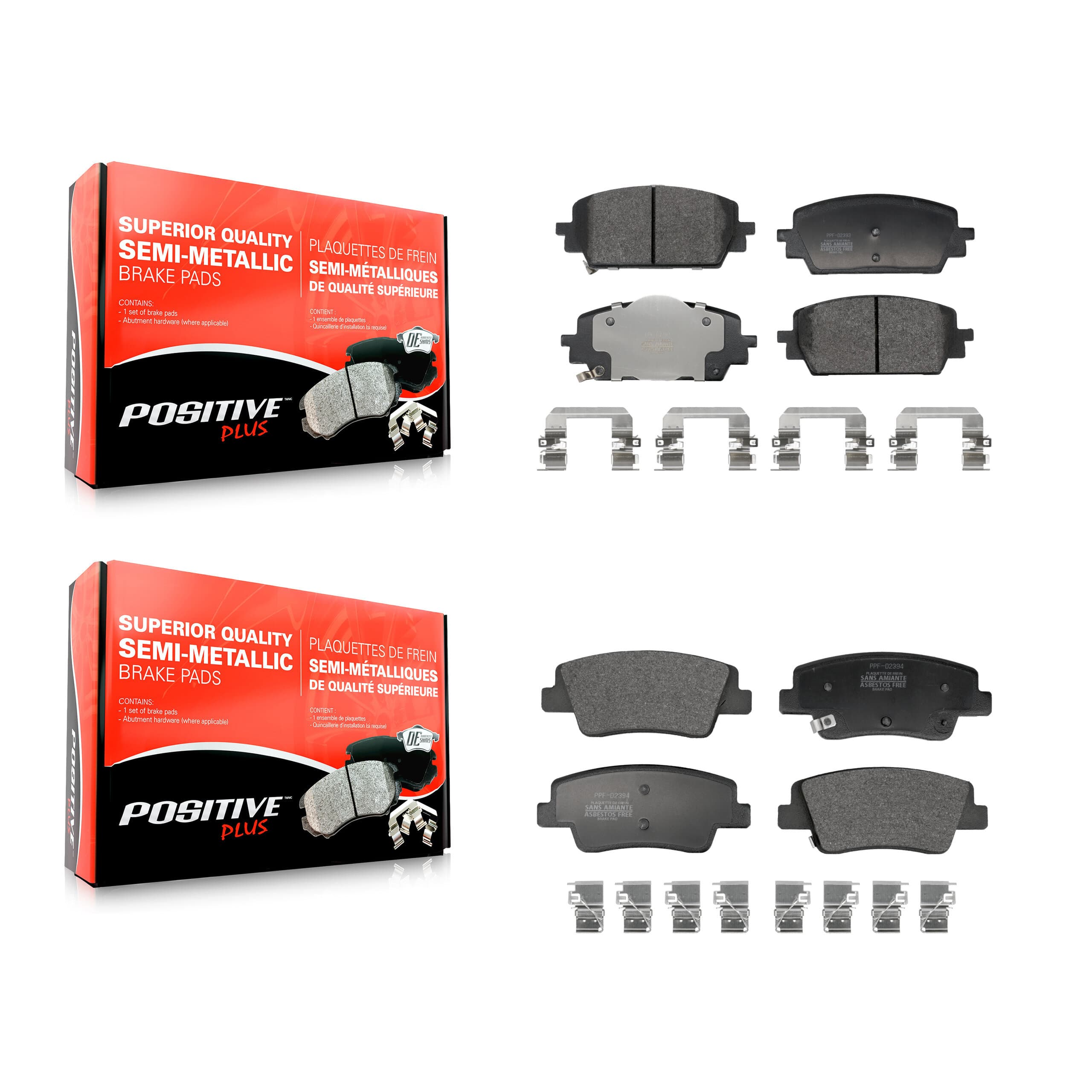 Positive Plus - KPF-100772 - Front and Rear Disc Brake Pad Kits image 1