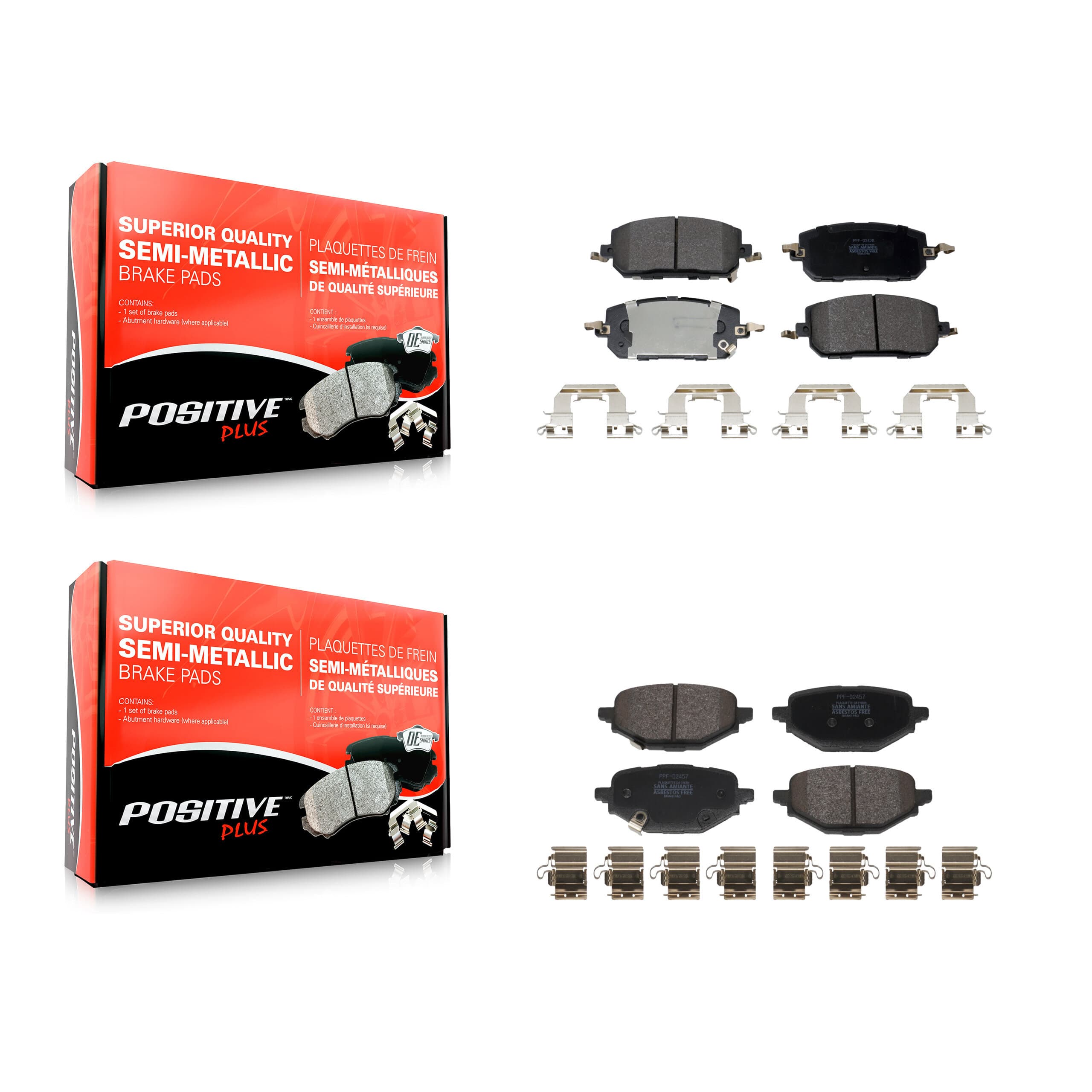 Positive Plus - KPF-100777 - Front and Rear Disc Brake Pad Kits image 1