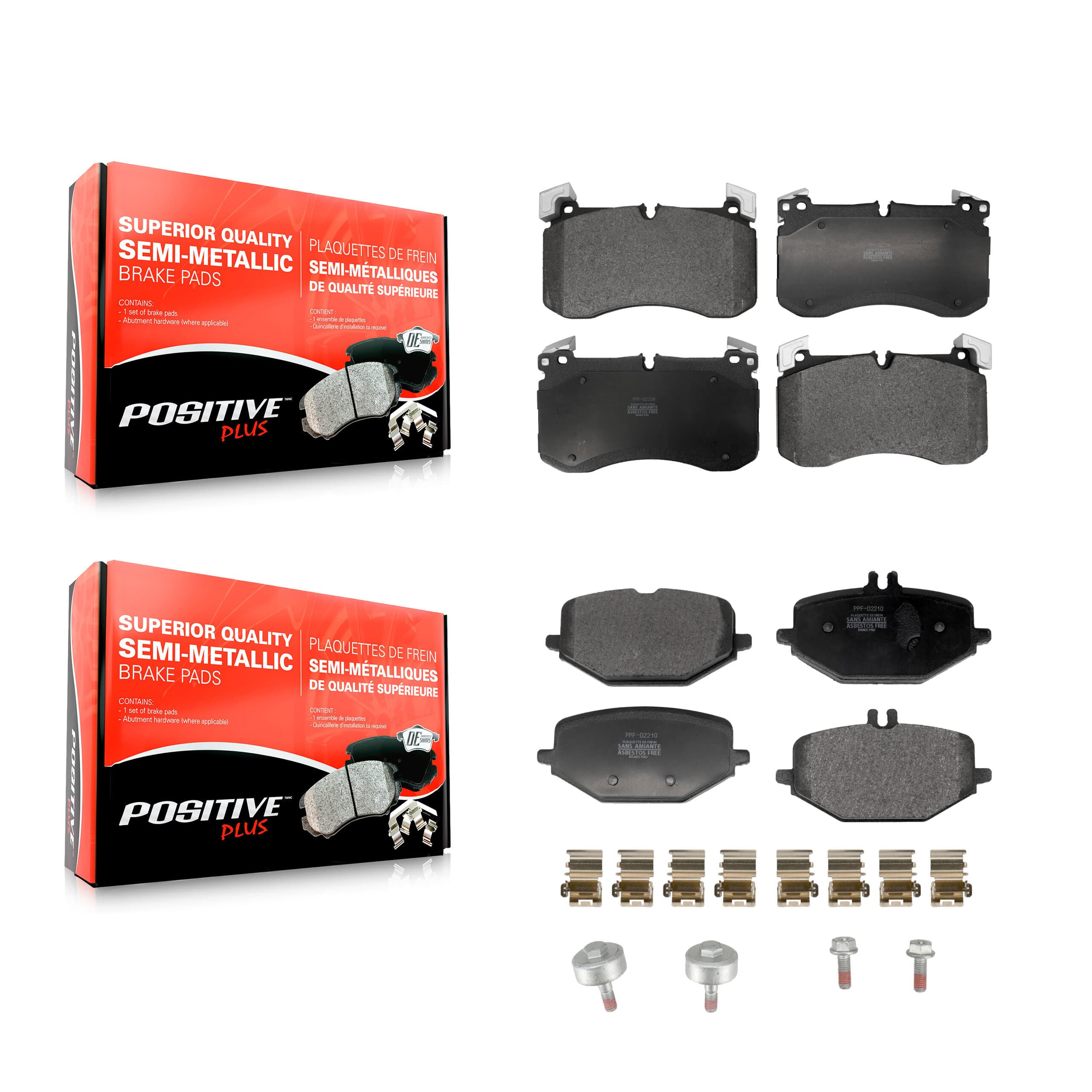 Positive Plus - KPF-100780 - Front and Rear Disc Brake Pad Kits image 1