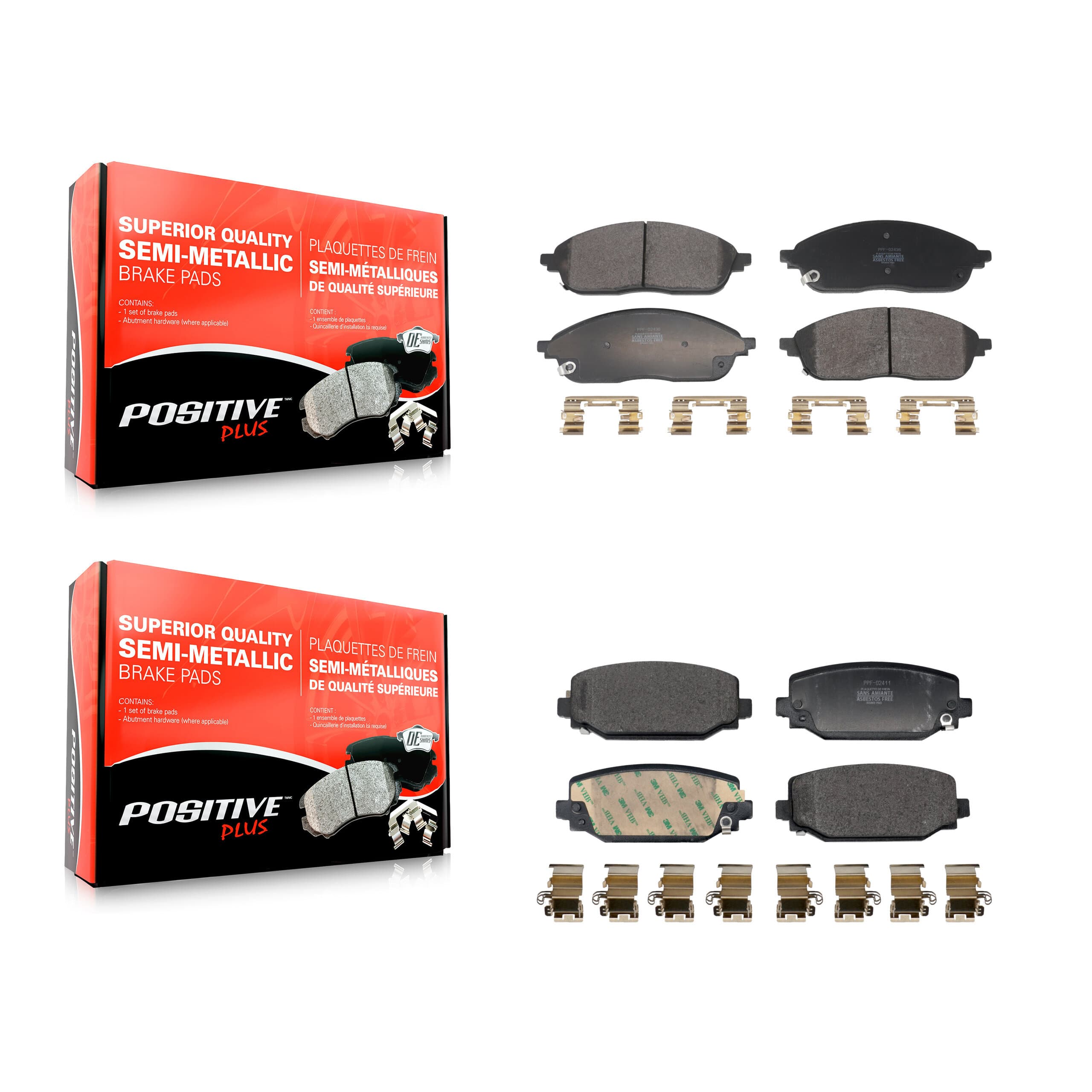 Positive Plus - KPF-100783 - Front and Rear Disc Brake Pad Kits image 1
