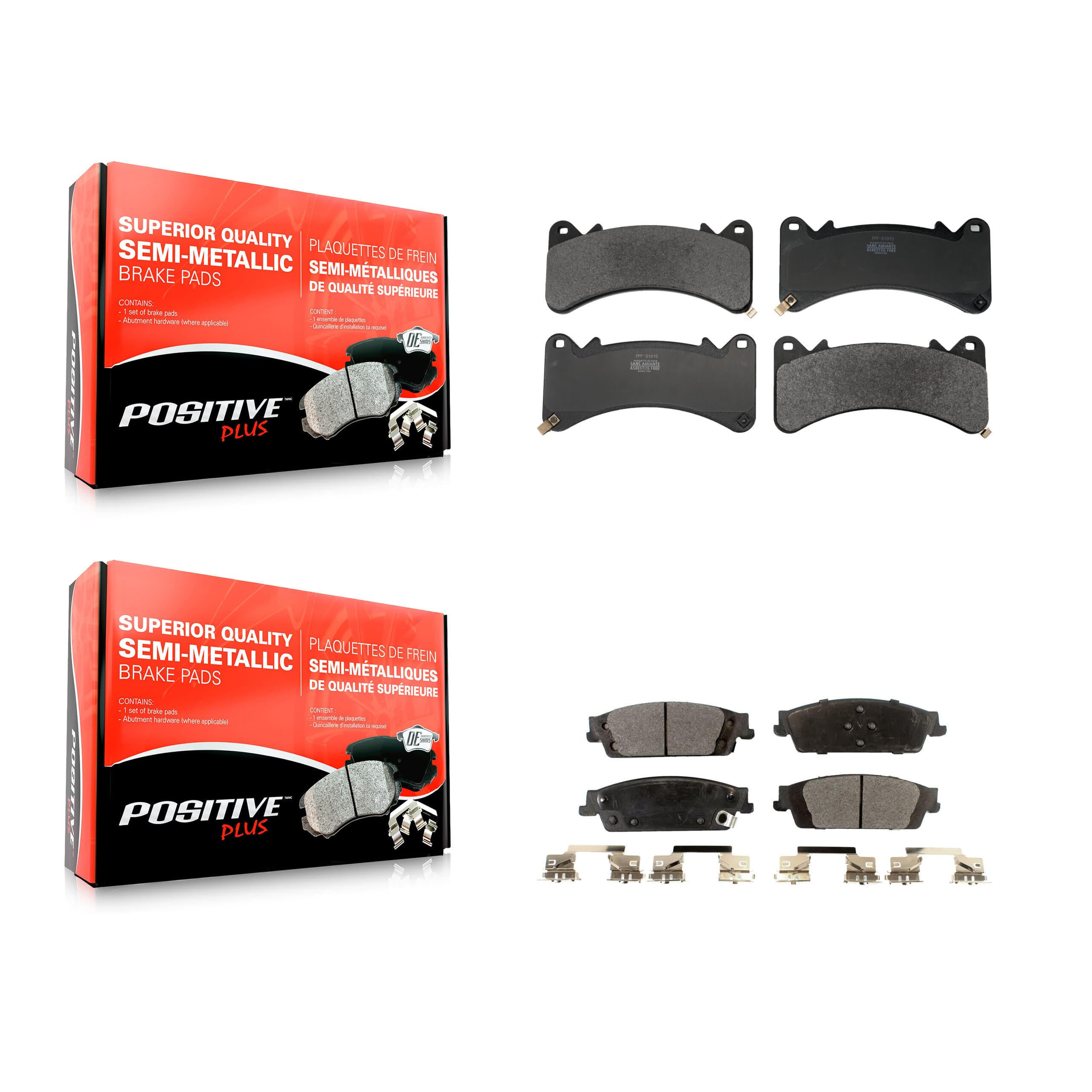 Positive Plus - KPF-100785 - Front and Rear Disc Brake Pad Kits image 1