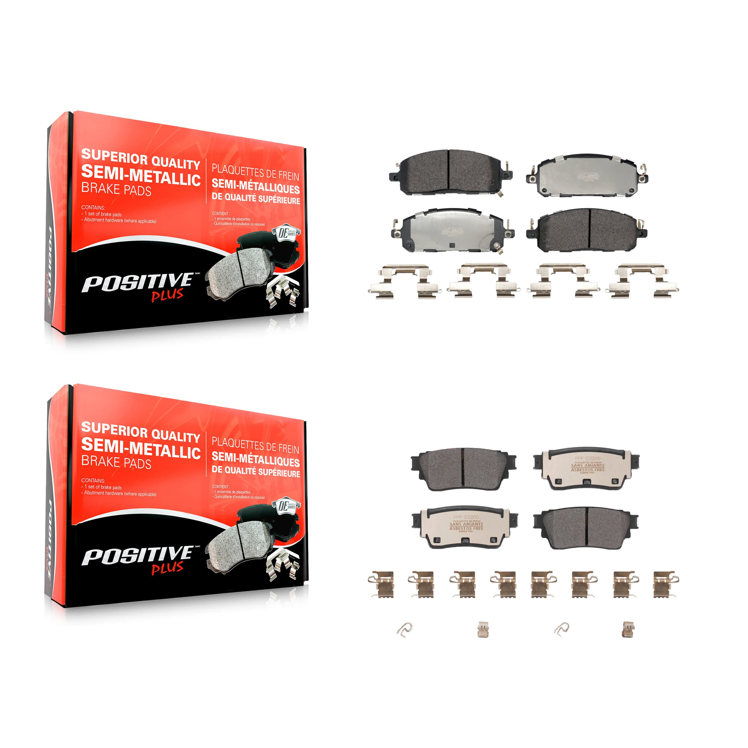 Positive Plus - KPF-100787 - Front and Rear Disc Brake Pad Kits image 1