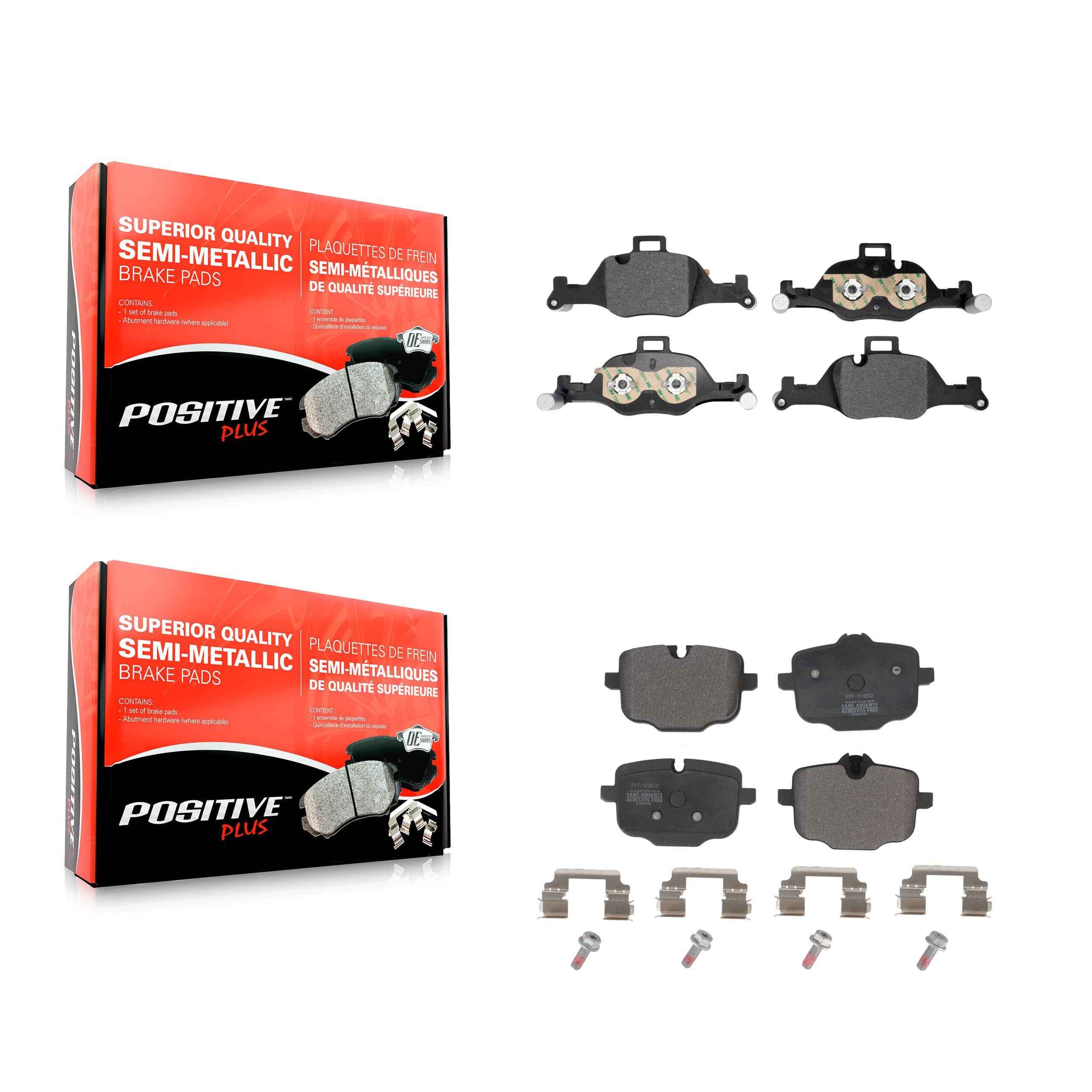 Positive Plus - KPF-100788 - Front and Rear Disc Brake Pad Kits image 1