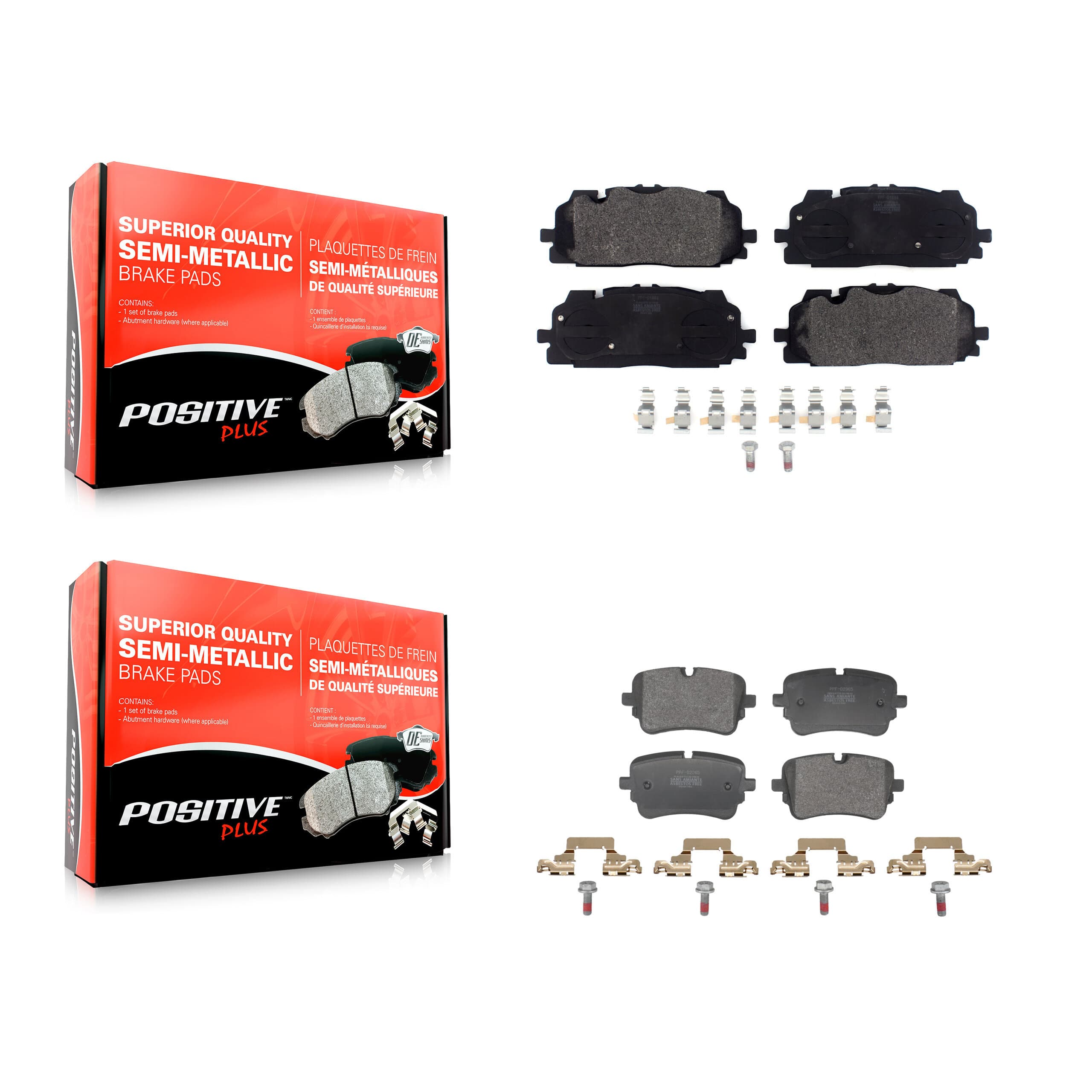Positive Plus - KPF-100796 - Front and Rear Disc Brake Pad Kits image 1
