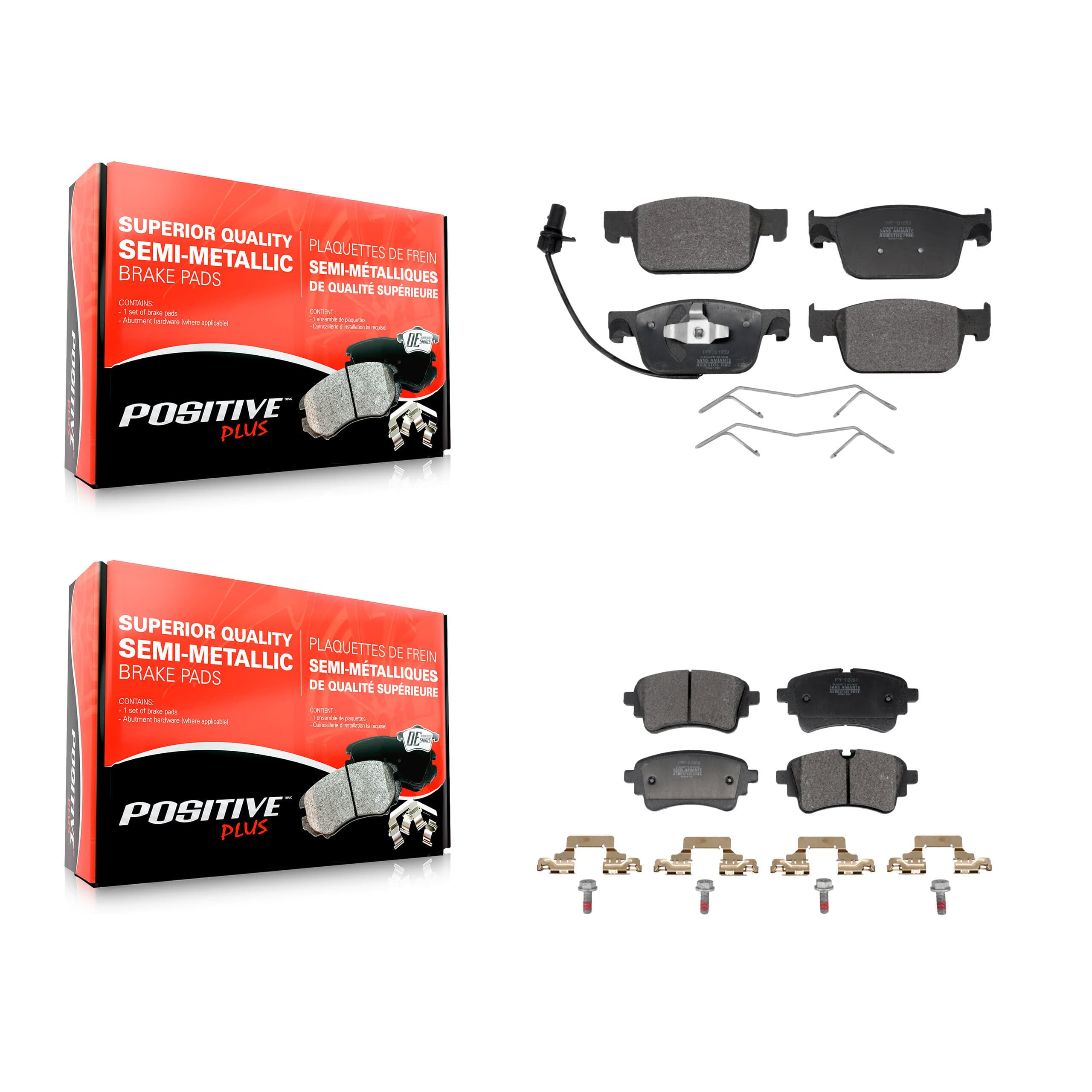Positive Plus - KPF-100797 - Front and Rear Disc Brake Pad Kits image 1