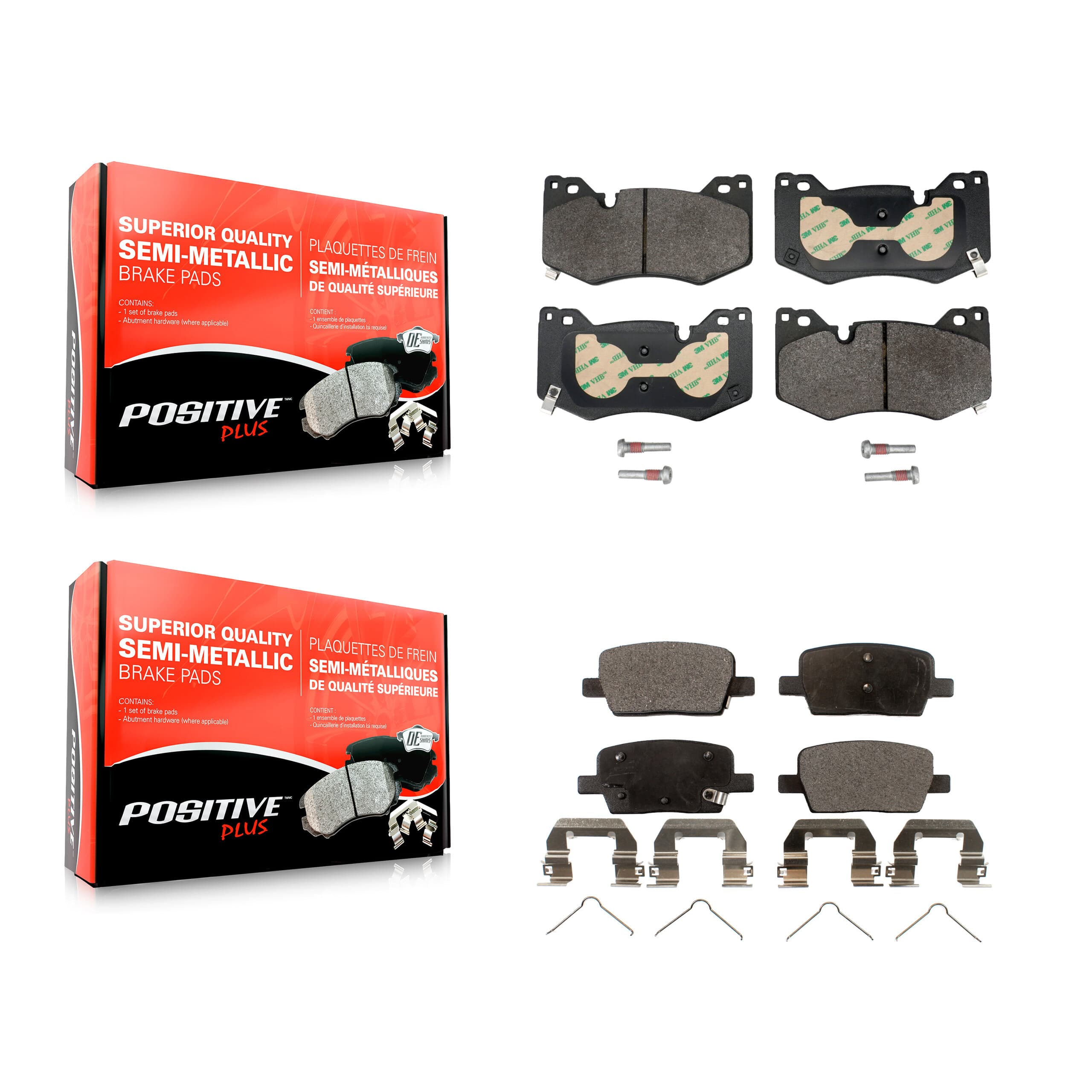Positive Plus - KPF-100798 - Front and Rear Disc Brake Pad Kits image 1