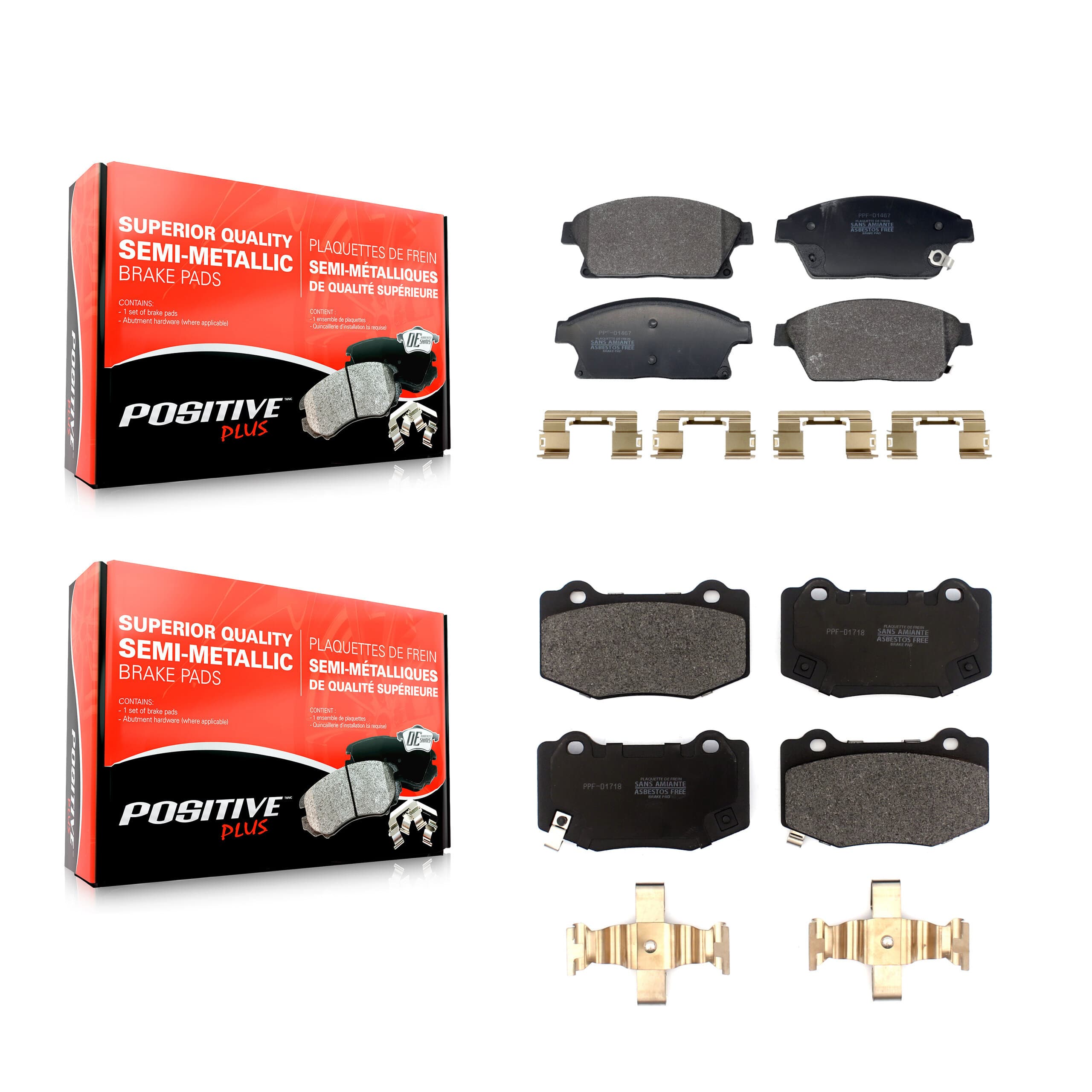 Positive Plus - KPF-100802 - Front and Rear Disc Brake Pad Kits image 1