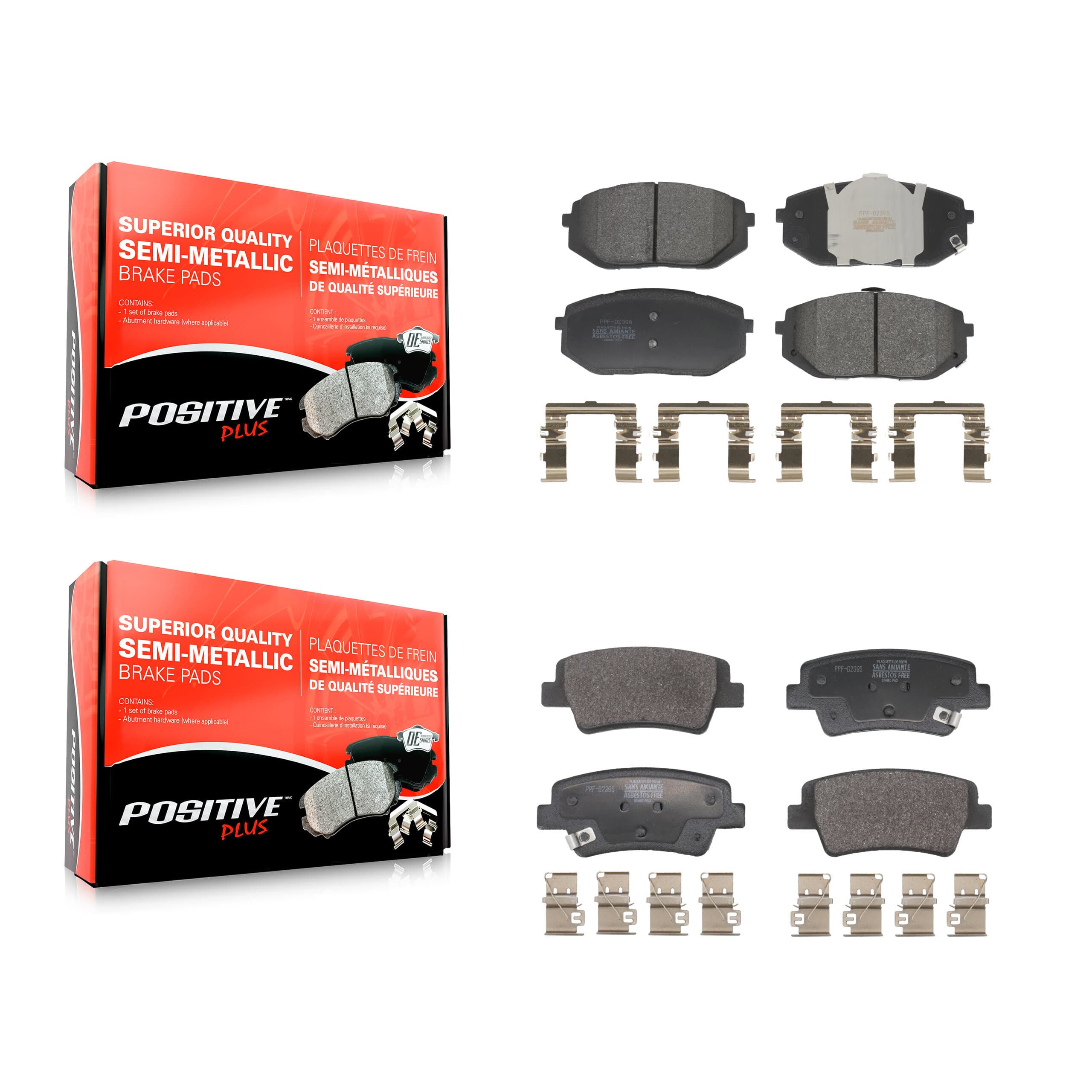 Positive Plus - KPF-100805 - Front and Rear Disc Brake Pad Kits image 1