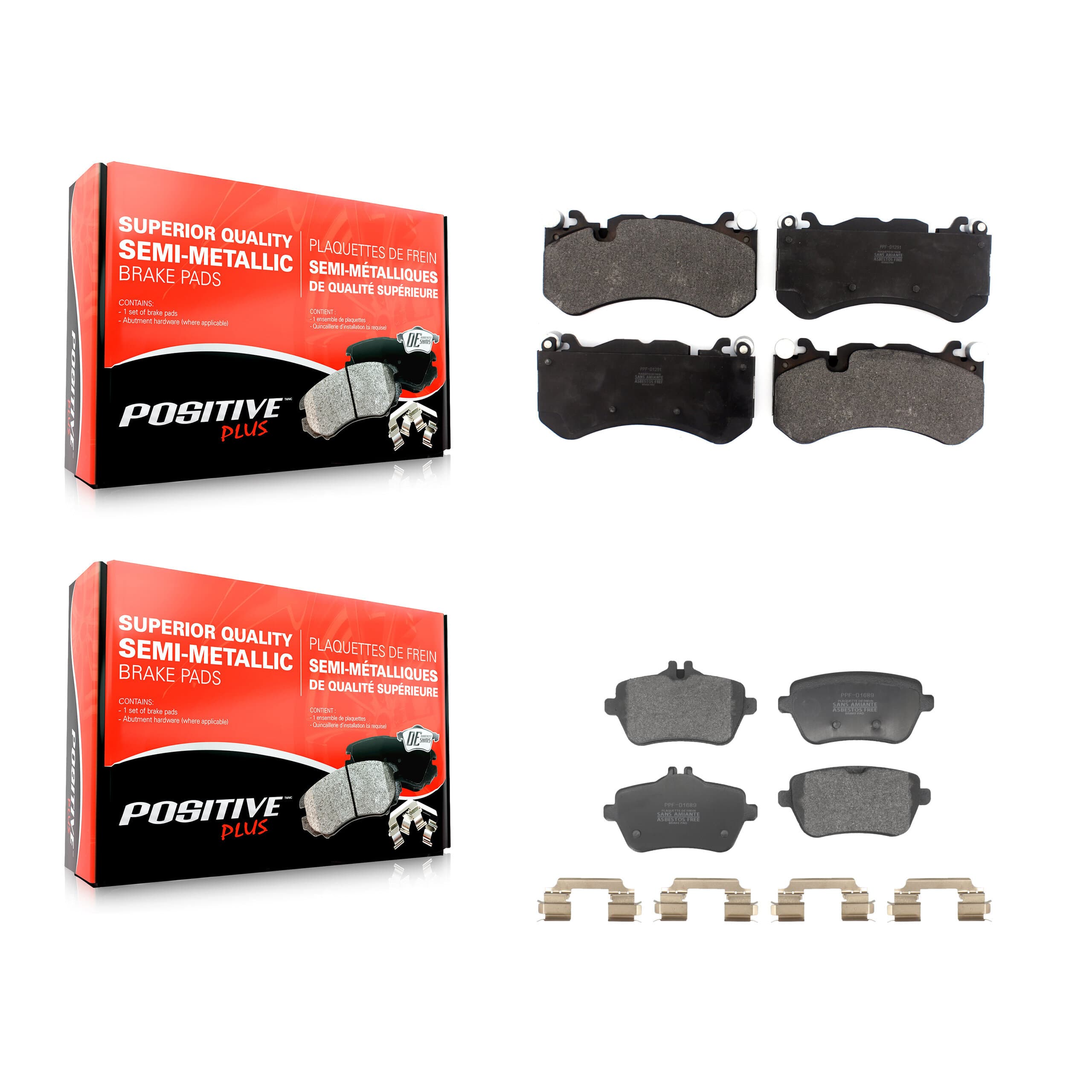 Positive Plus - KPF-100808 - Front and Rear Disc Brake Pad Kits image 1
