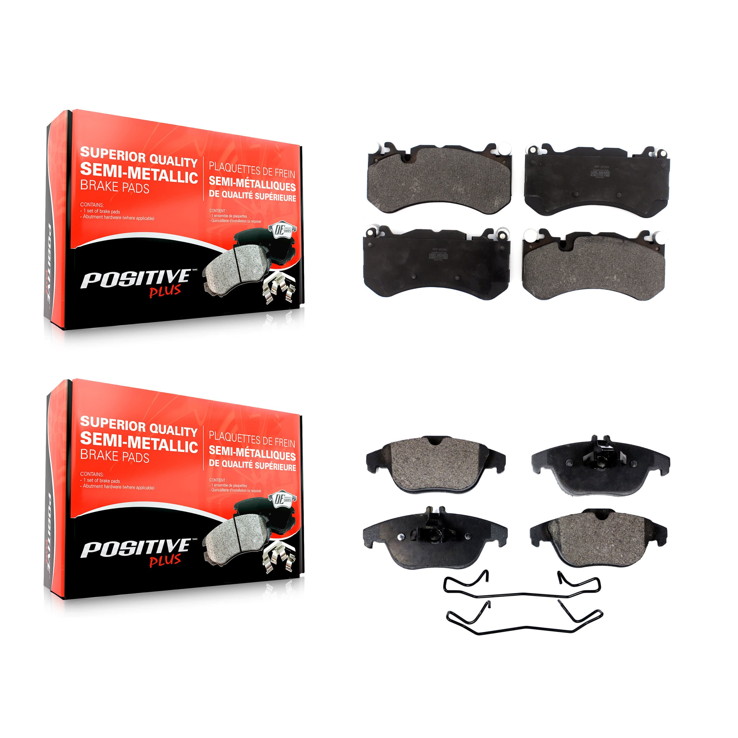 Positive Plus - KPF-100810 - Front and Rear Disc Brake Pad Kits image 1