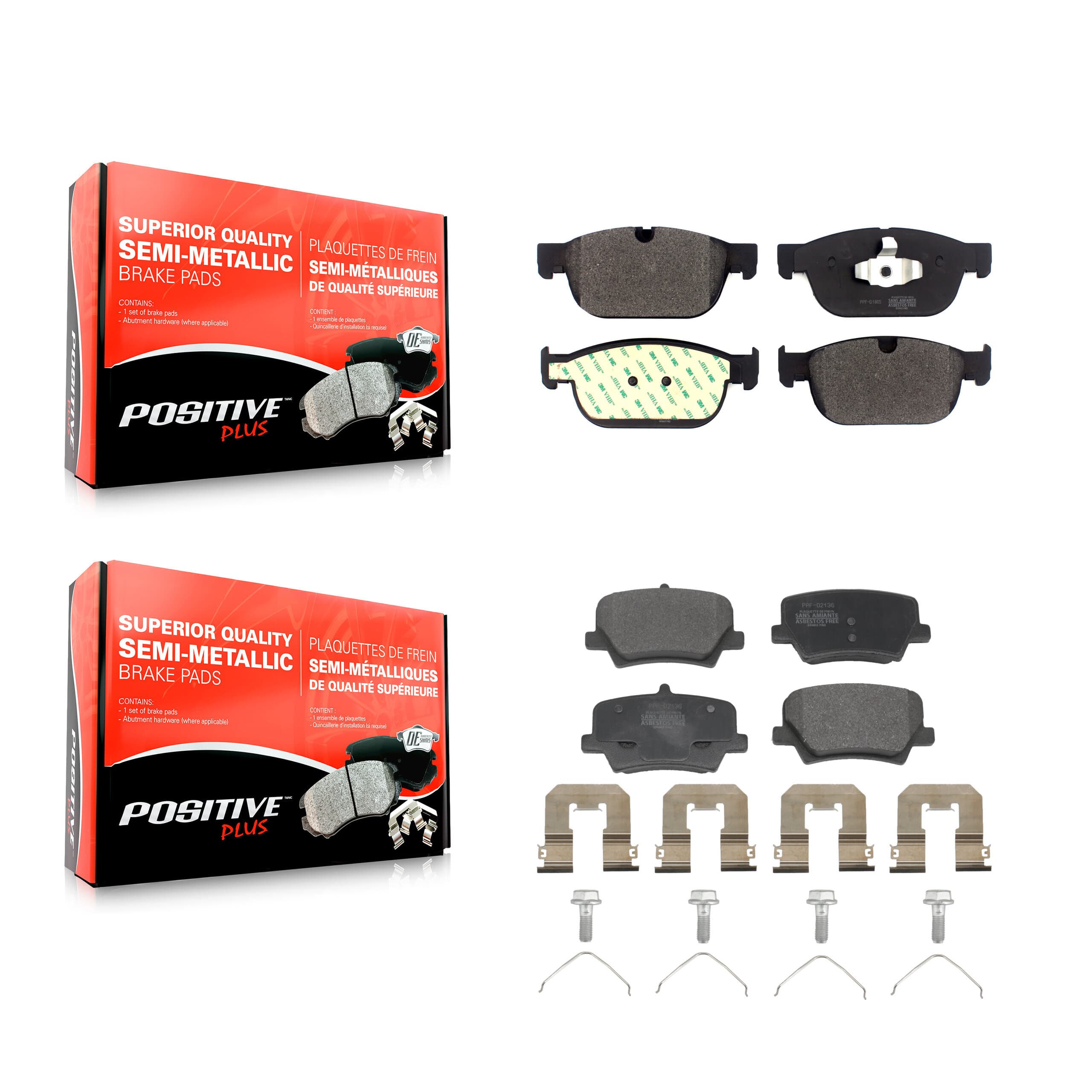 Positive Plus - KPF-100814 - Front and Rear Disc Brake Pad Kits image 1