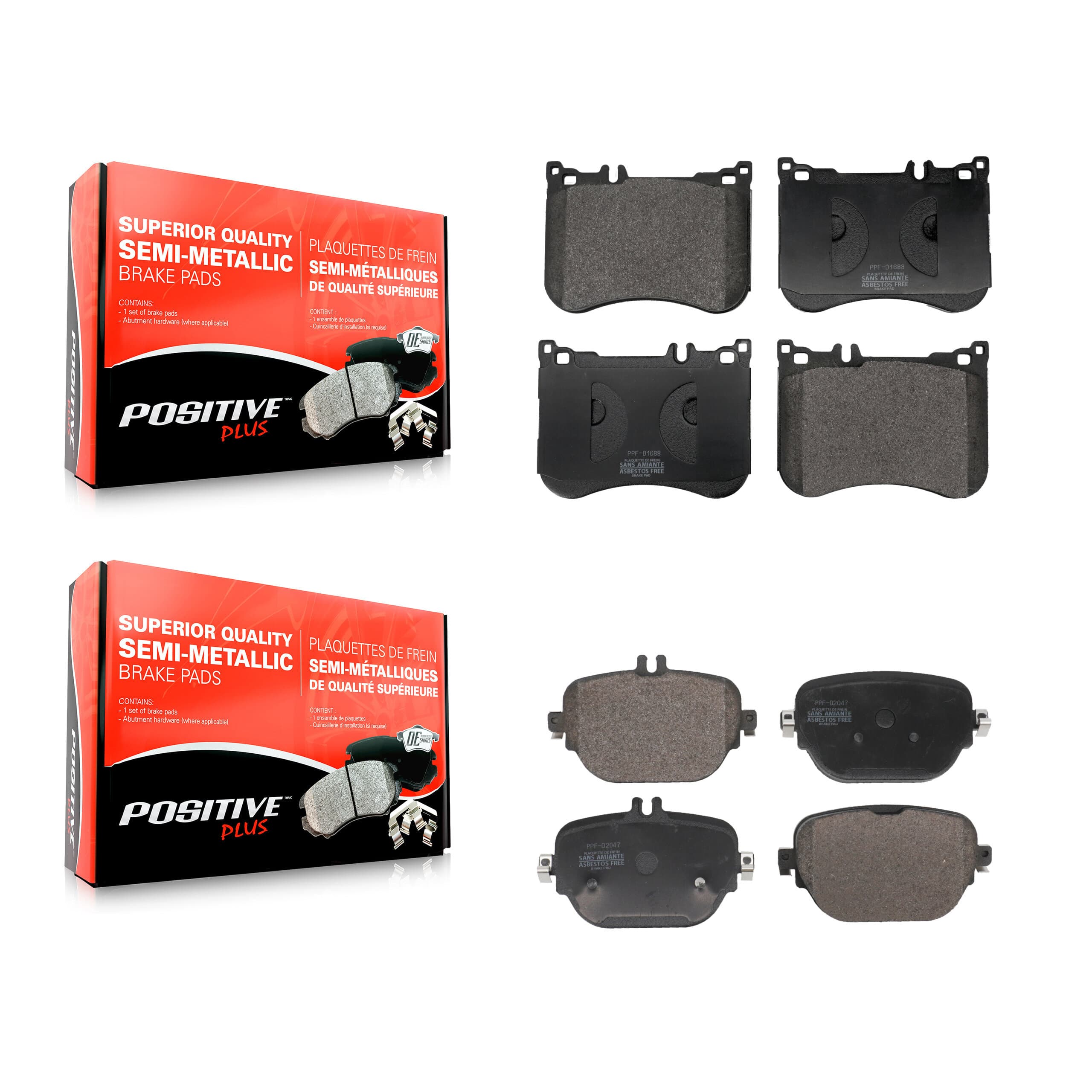 Positive Plus - KPF-100815 - Front and Rear Disc Brake Pad Kits image 1