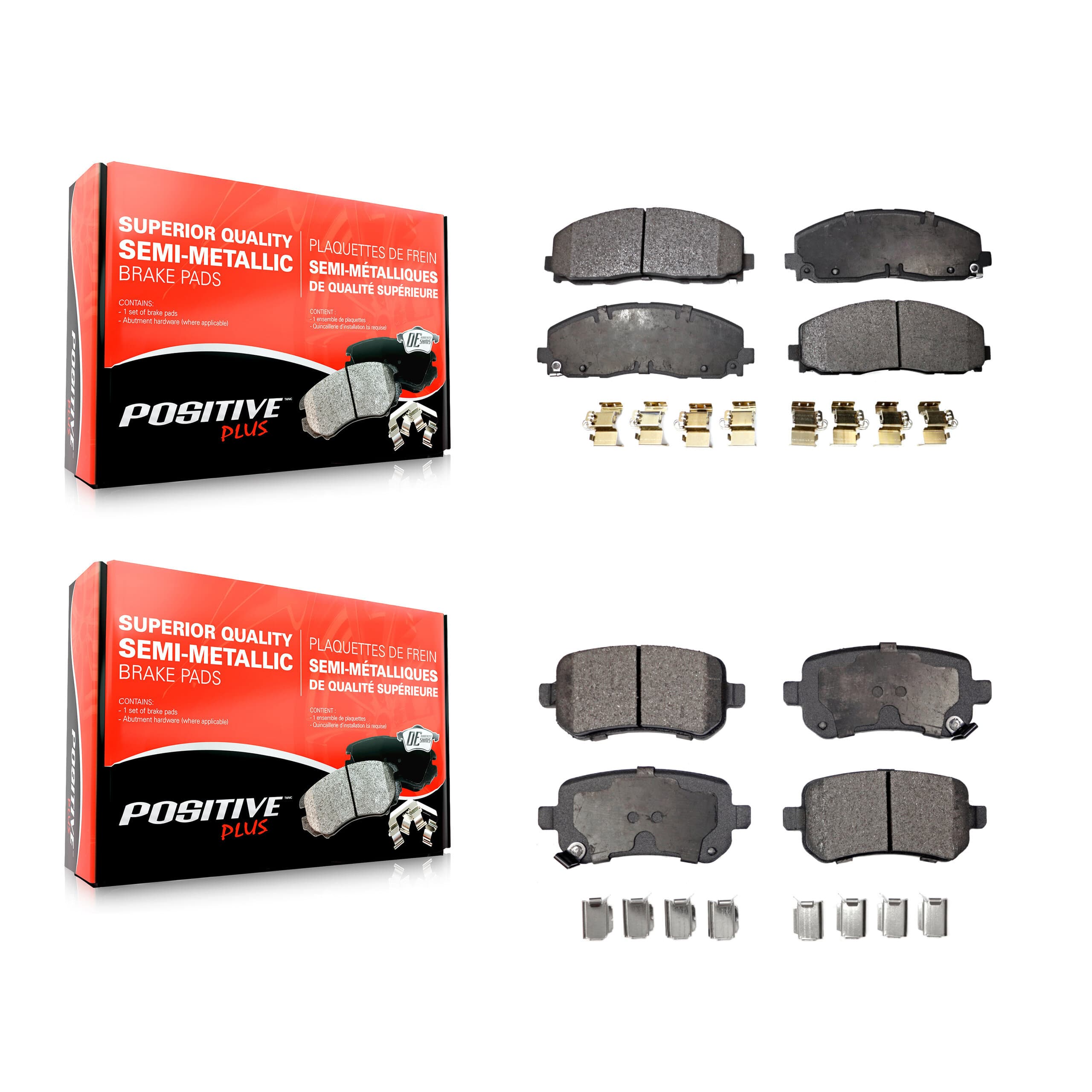 Positive Plus - KPF-100817 - Front and Rear Disc Brake Pad Kits image 1