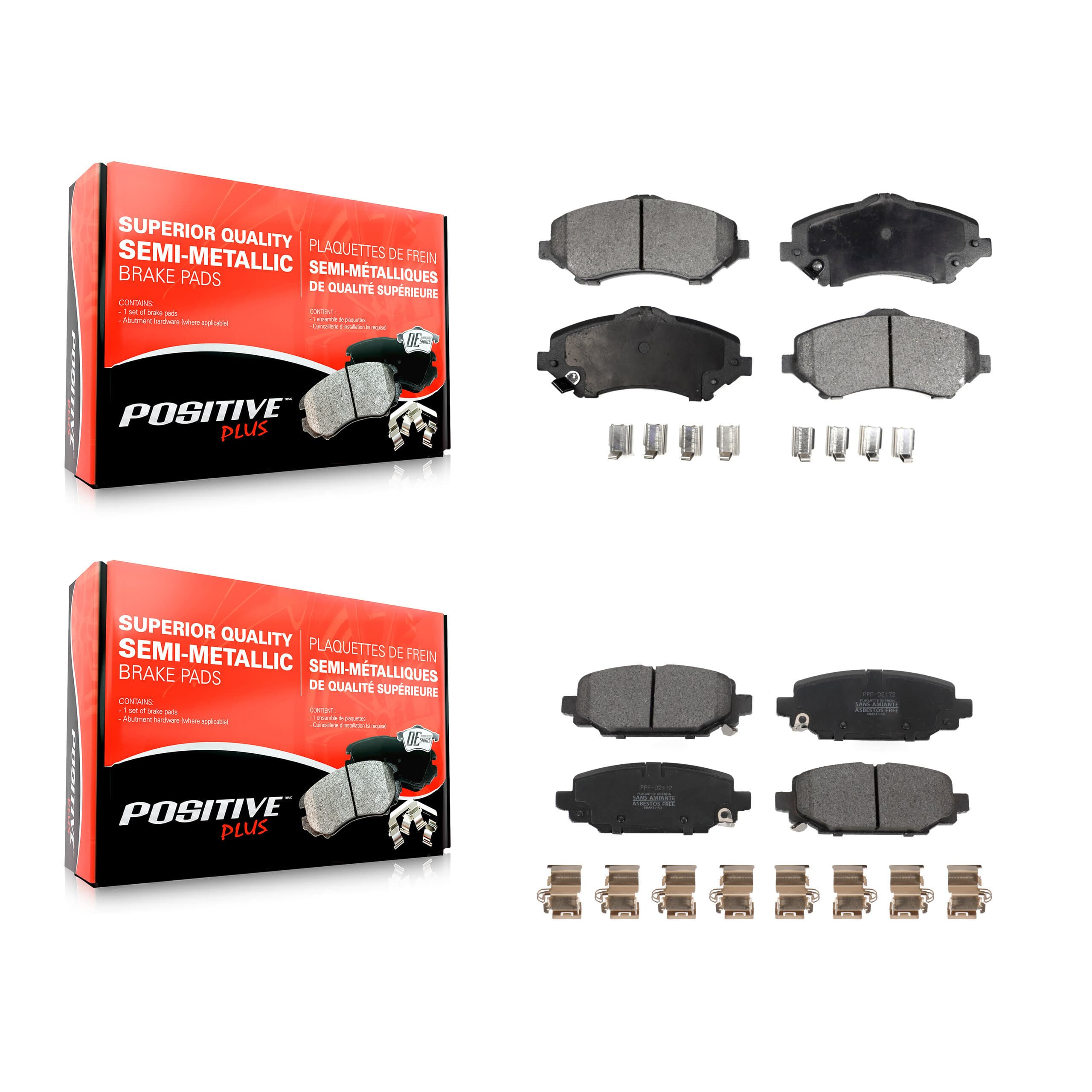 Positive Plus - KPF-100818 - Front and Rear Disc Brake Pad Kits image 1