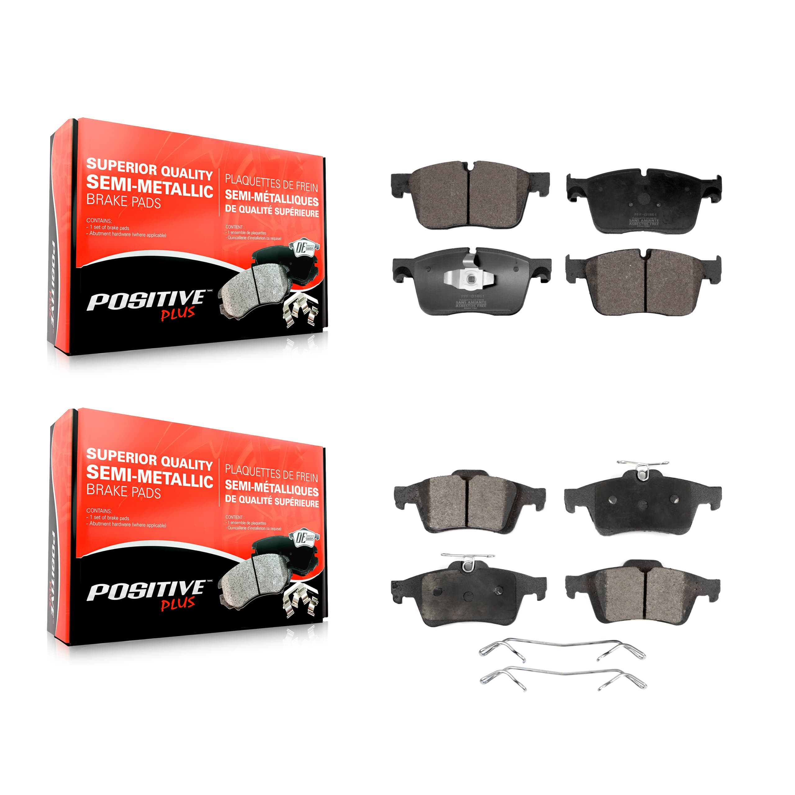 Positive Plus - KPF-100822 - Front and Rear Disc Brake Pad Kits image 1