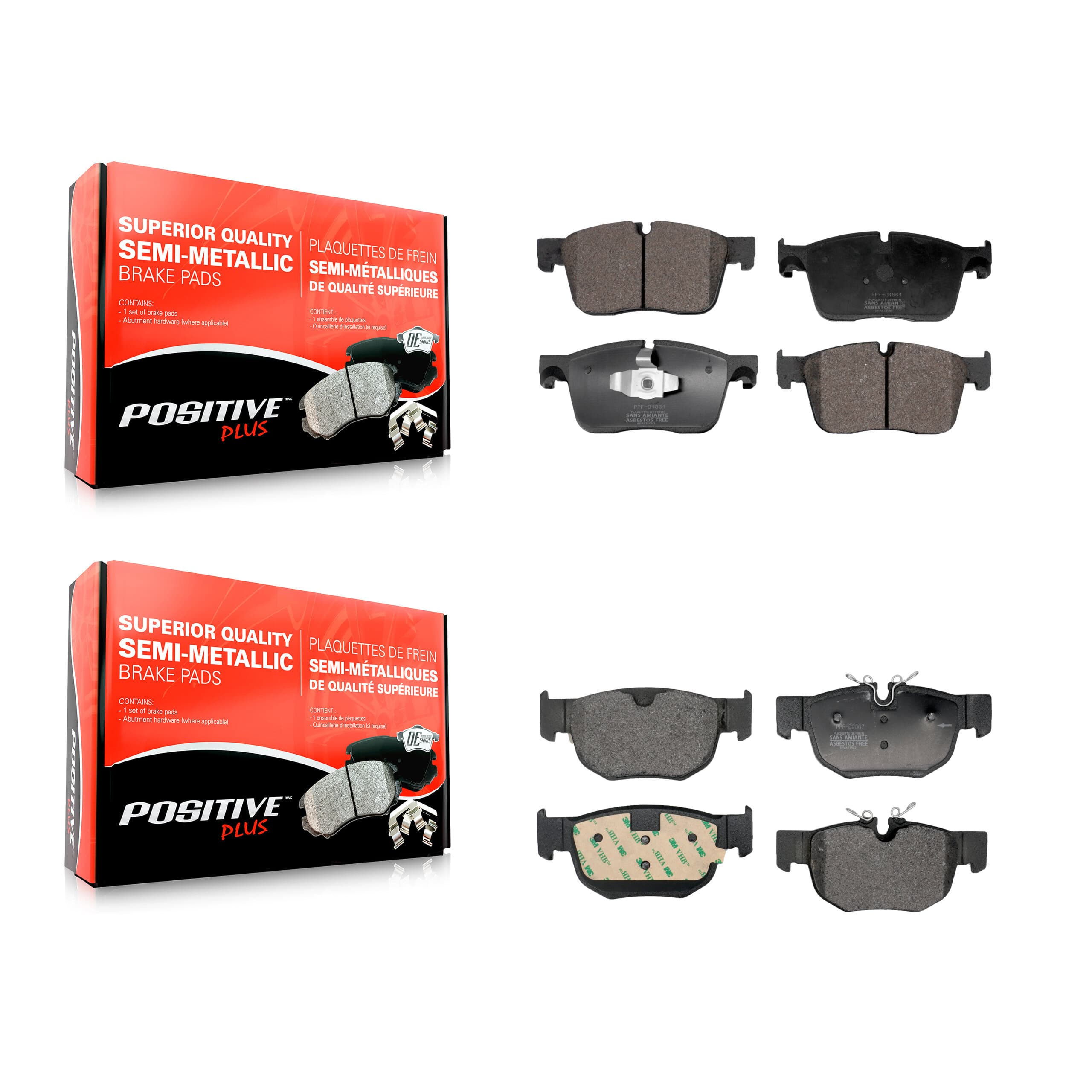 Positive Plus - KPF-100823 - Front and Rear Disc Brake Pad Kits image 1