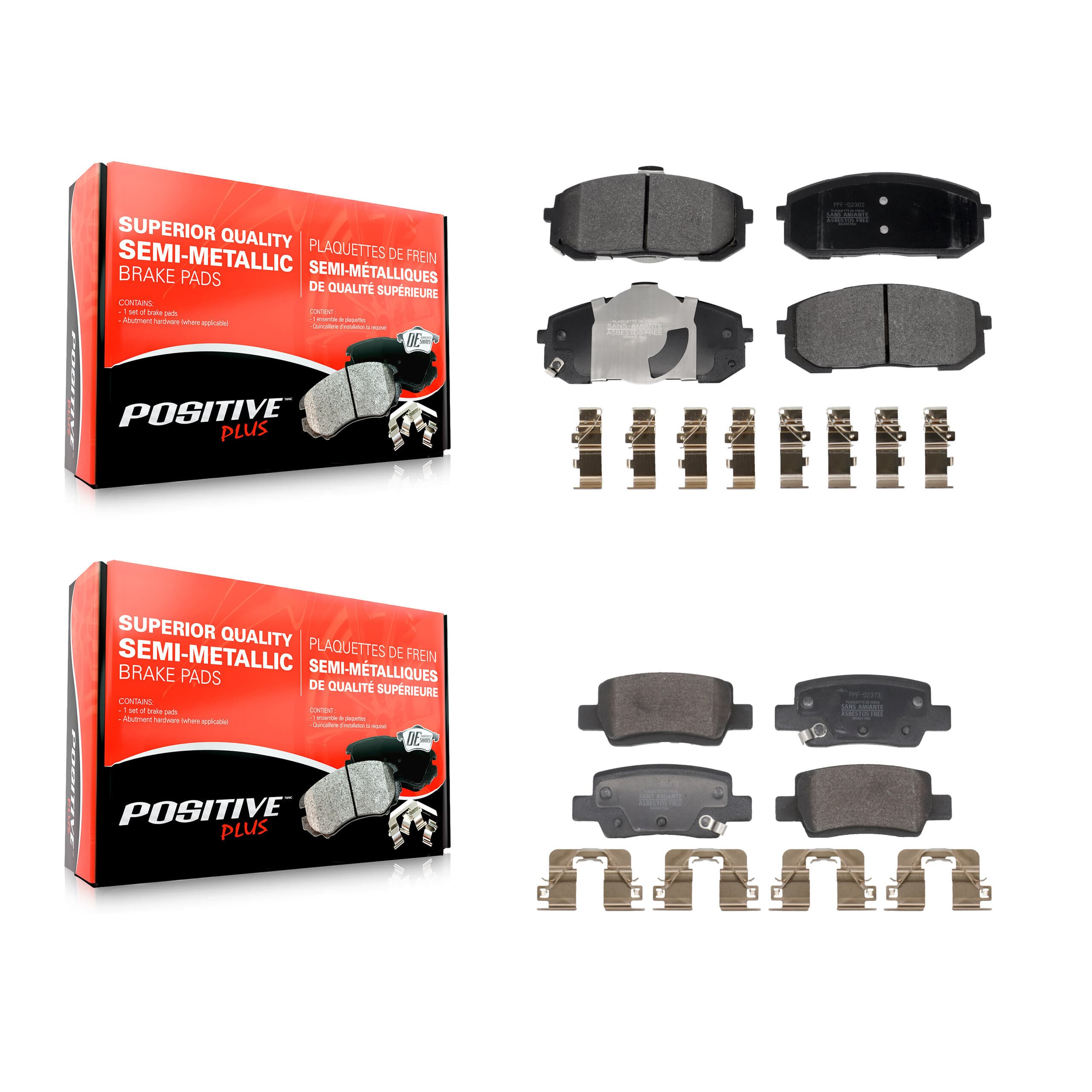 Positive Plus - KPF-100825 - Front and Rear Disc Brake Pad Kits image 1