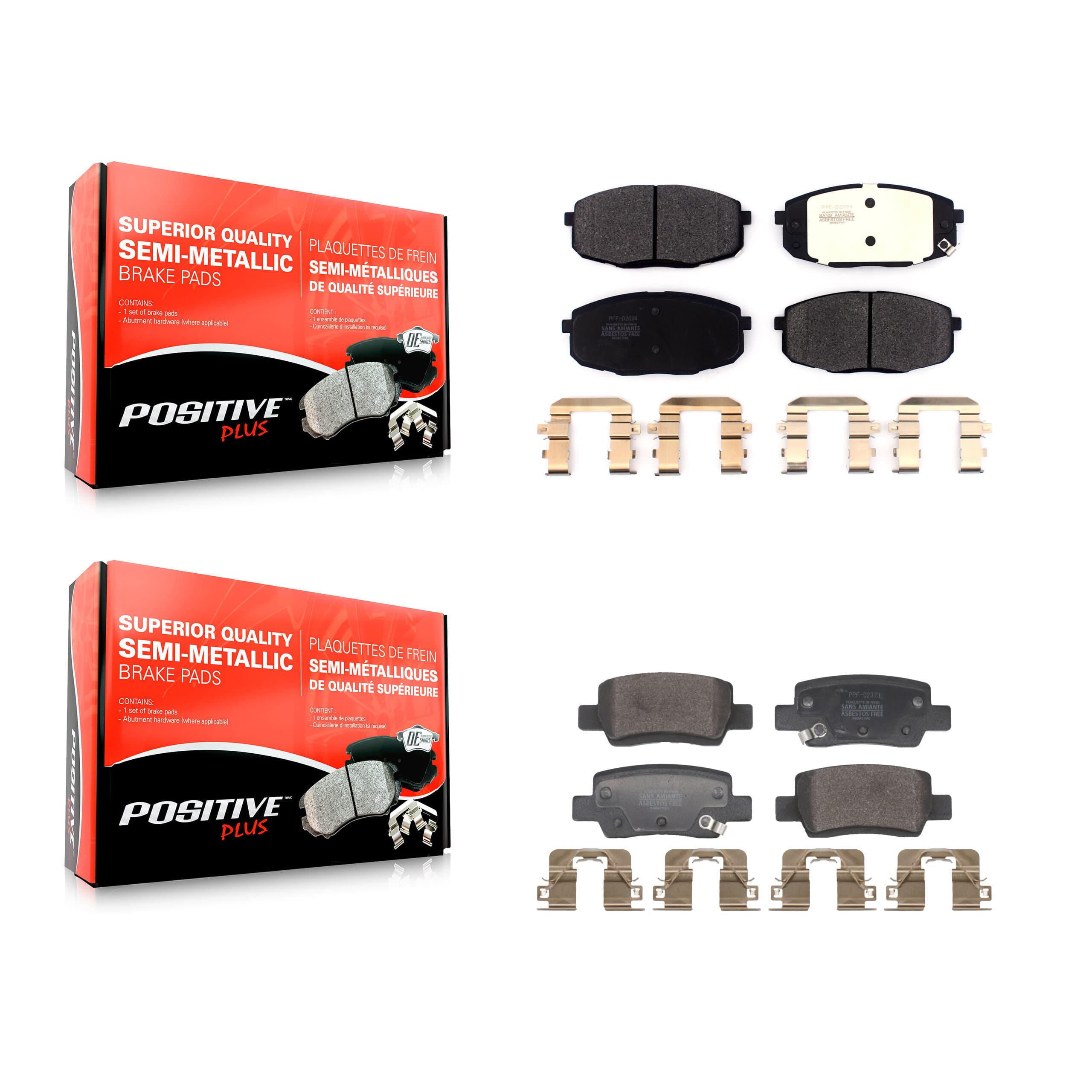 Positive Plus - KPF-100829 - Front and Rear Disc Brake Pad Kits image 1