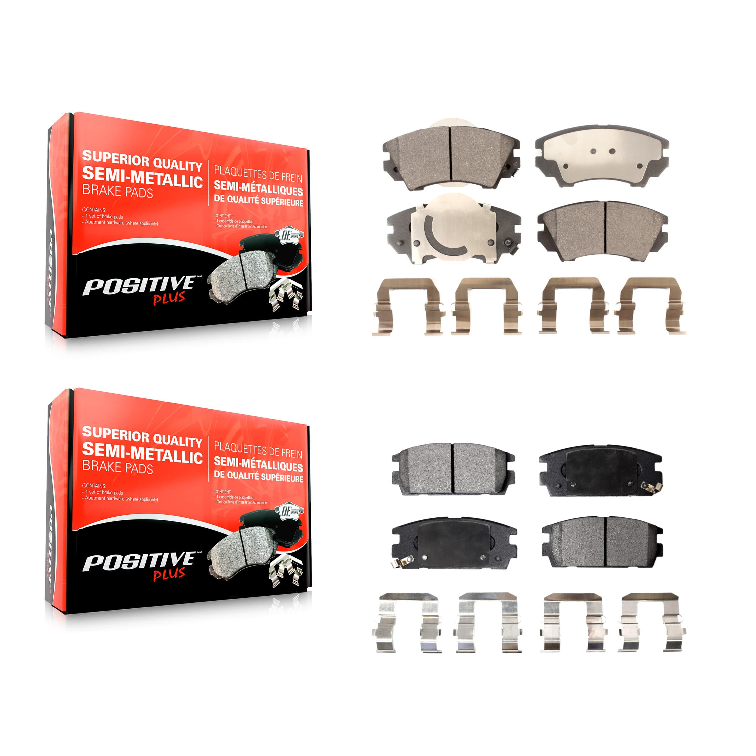 Positive Plus - KPF-100835 - Front and Rear Disc Brake Pad Kits image 1