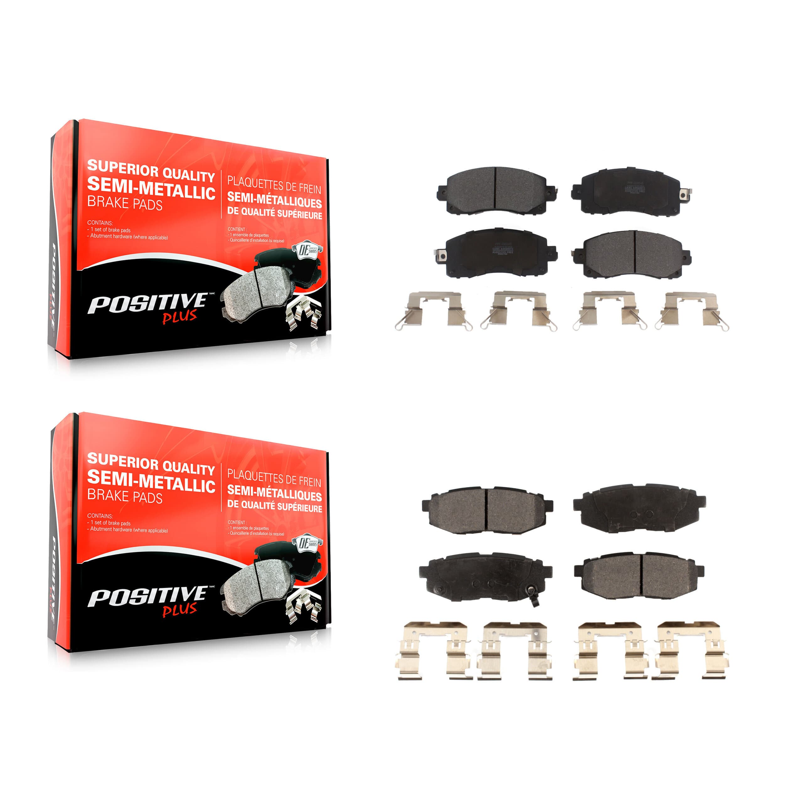 Positive Plus - KPF-100837 - Front and Rear Disc Brake Pad Kits image 1