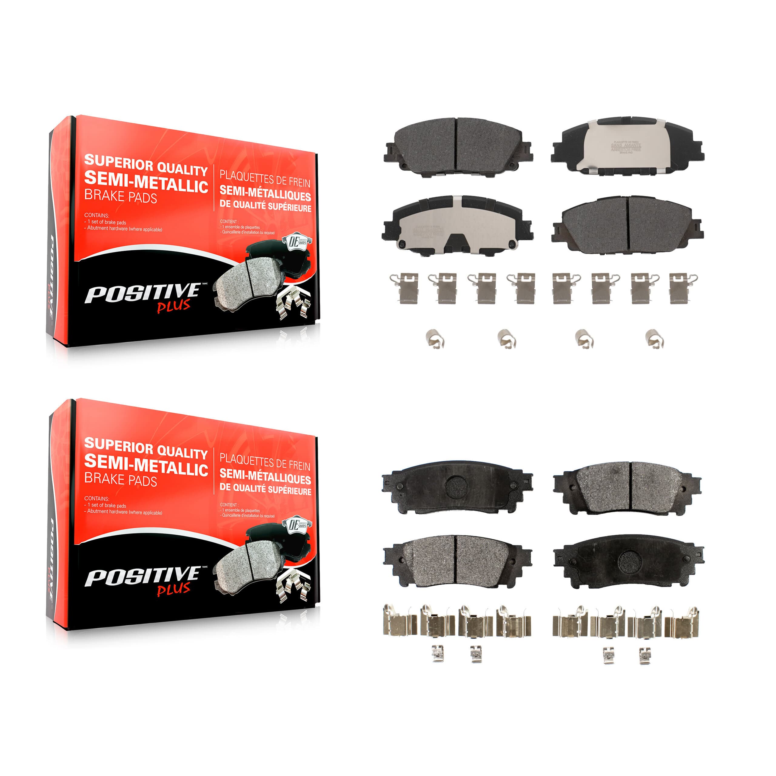 Positive Plus - KPF-100838 - Front and Rear Disc Brake Pad Kits image 1