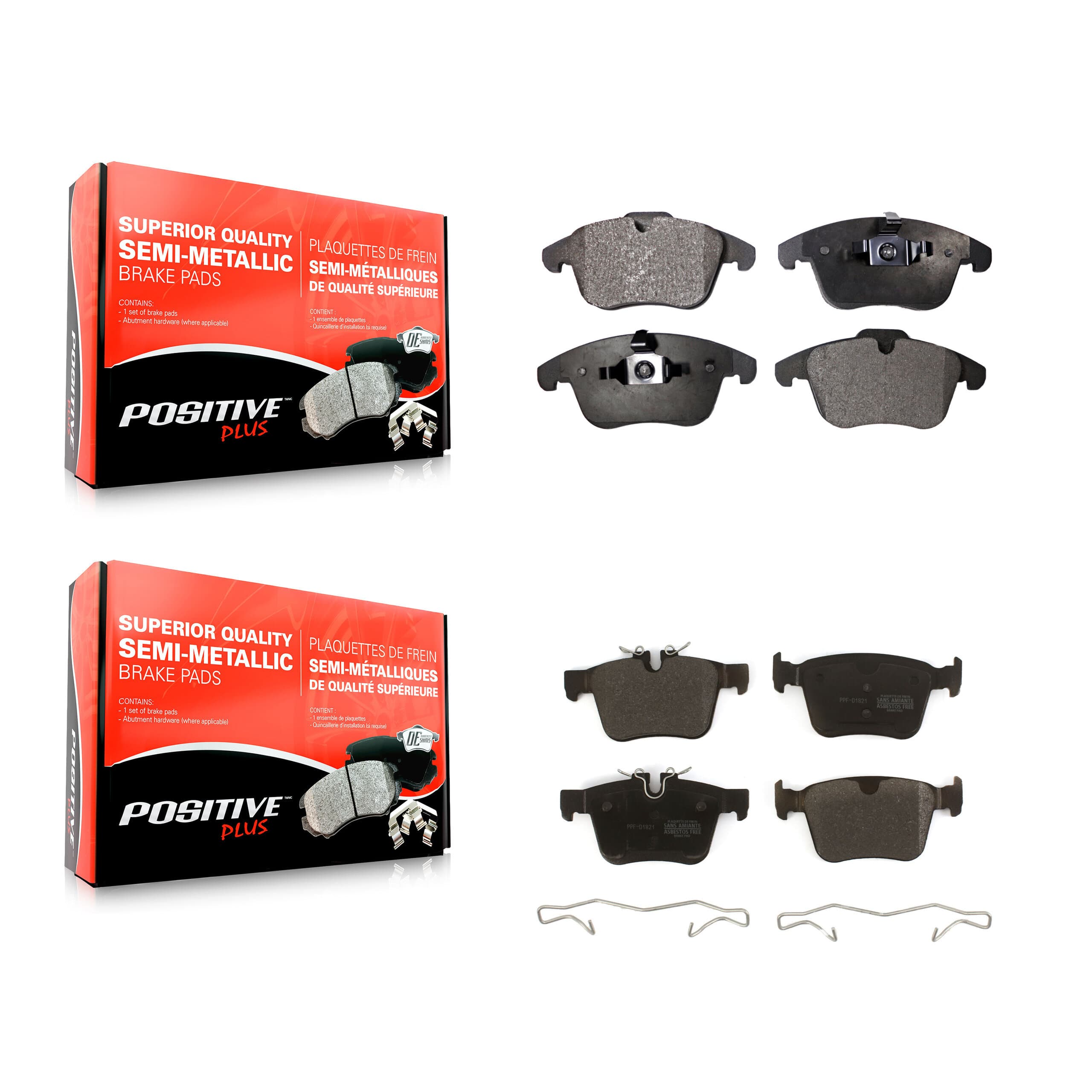 Positive Plus - KPF-100839 - Front and Rear Disc Brake Pad Kits image 1