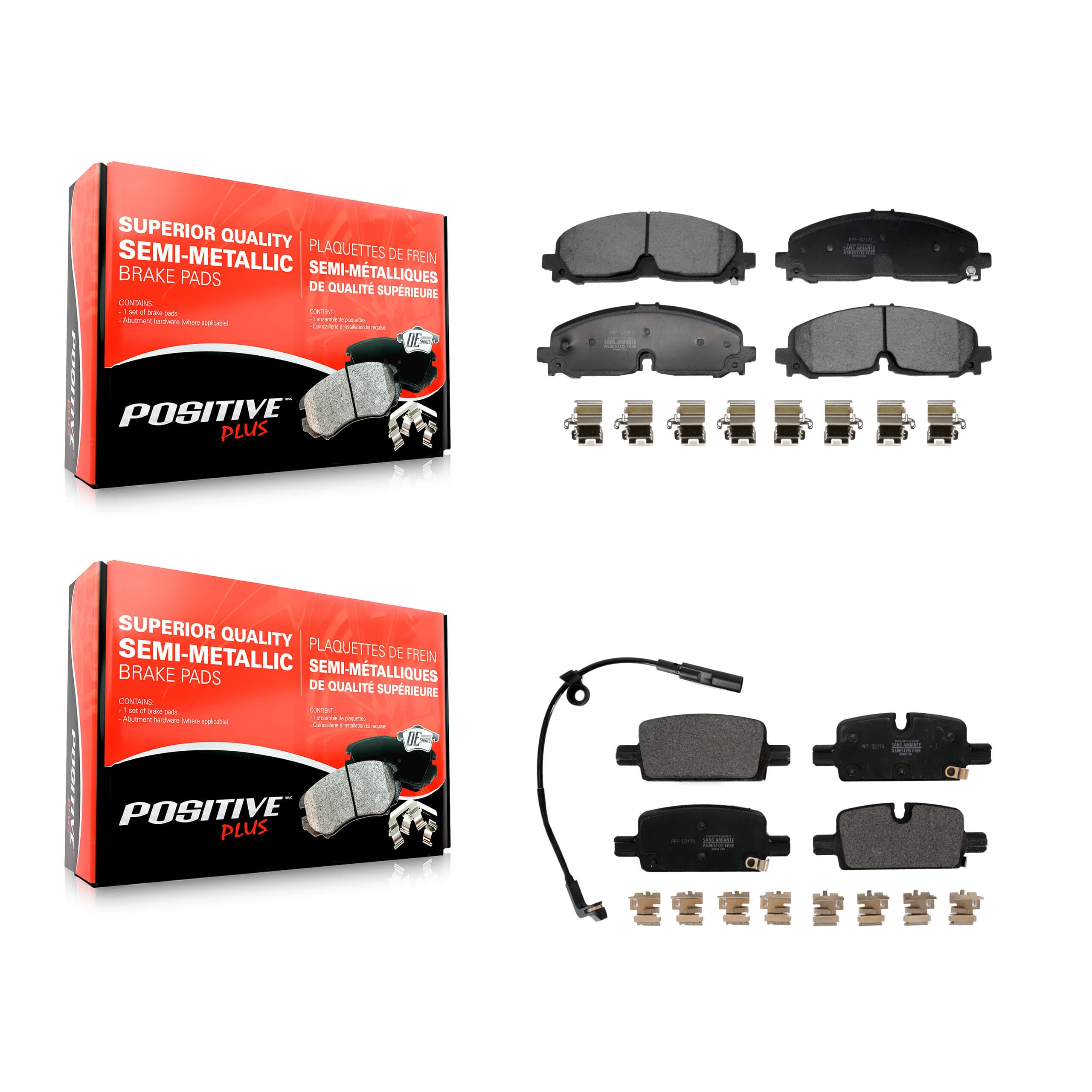 Positive Plus - KPF-100842 - Front and Rear Disc Brake Pad Kits image 1