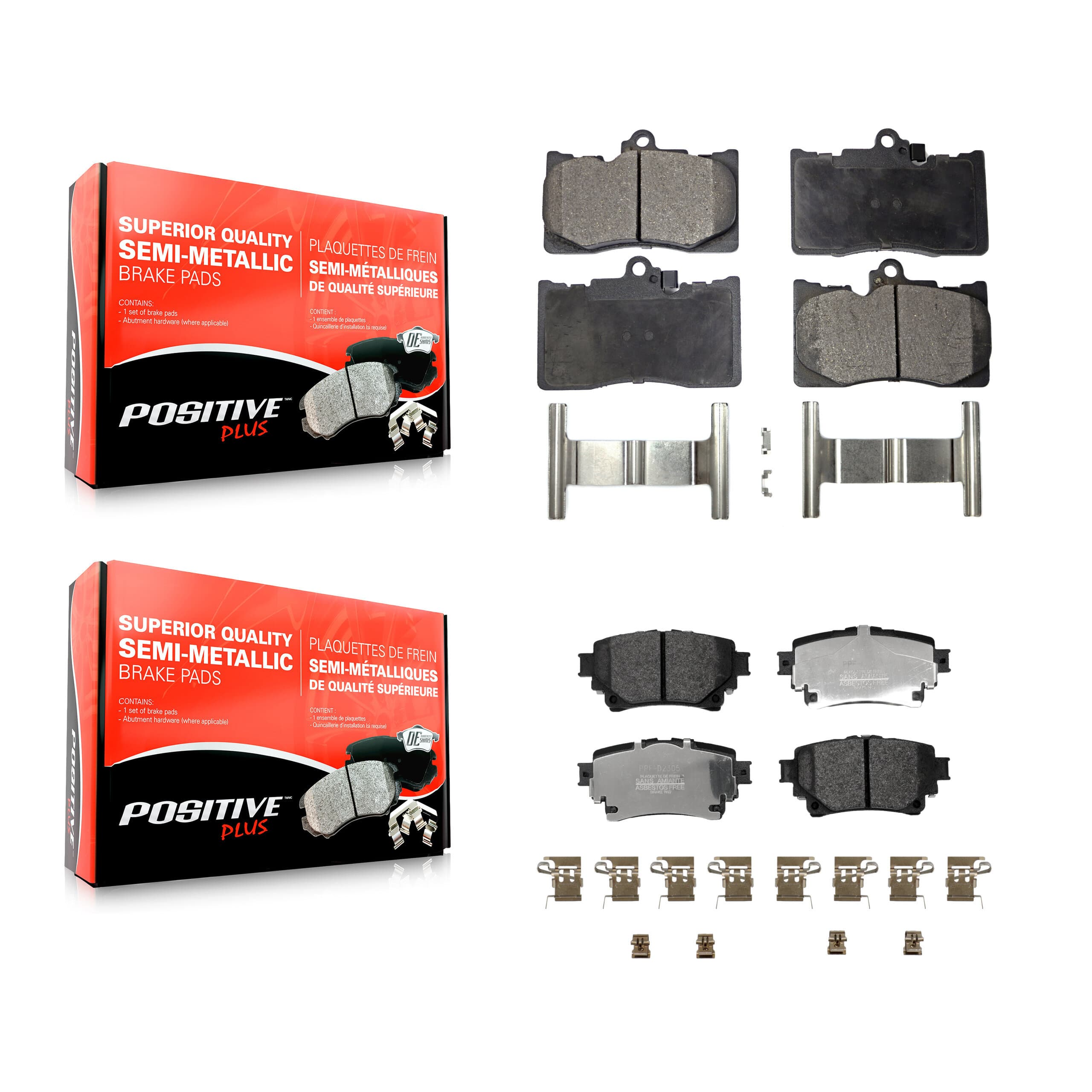 Positive Plus - KPF-100844 - Front and Rear Disc Brake Pad Kits image 1