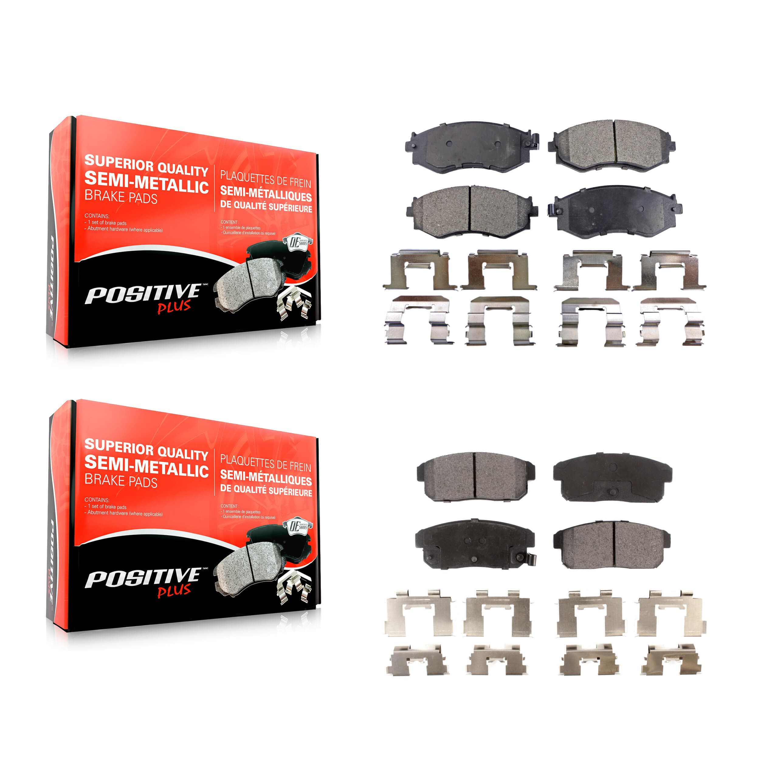 Positive Plus - KPF-100848 - Front and Rear Disc Brake Pad Kits image 1