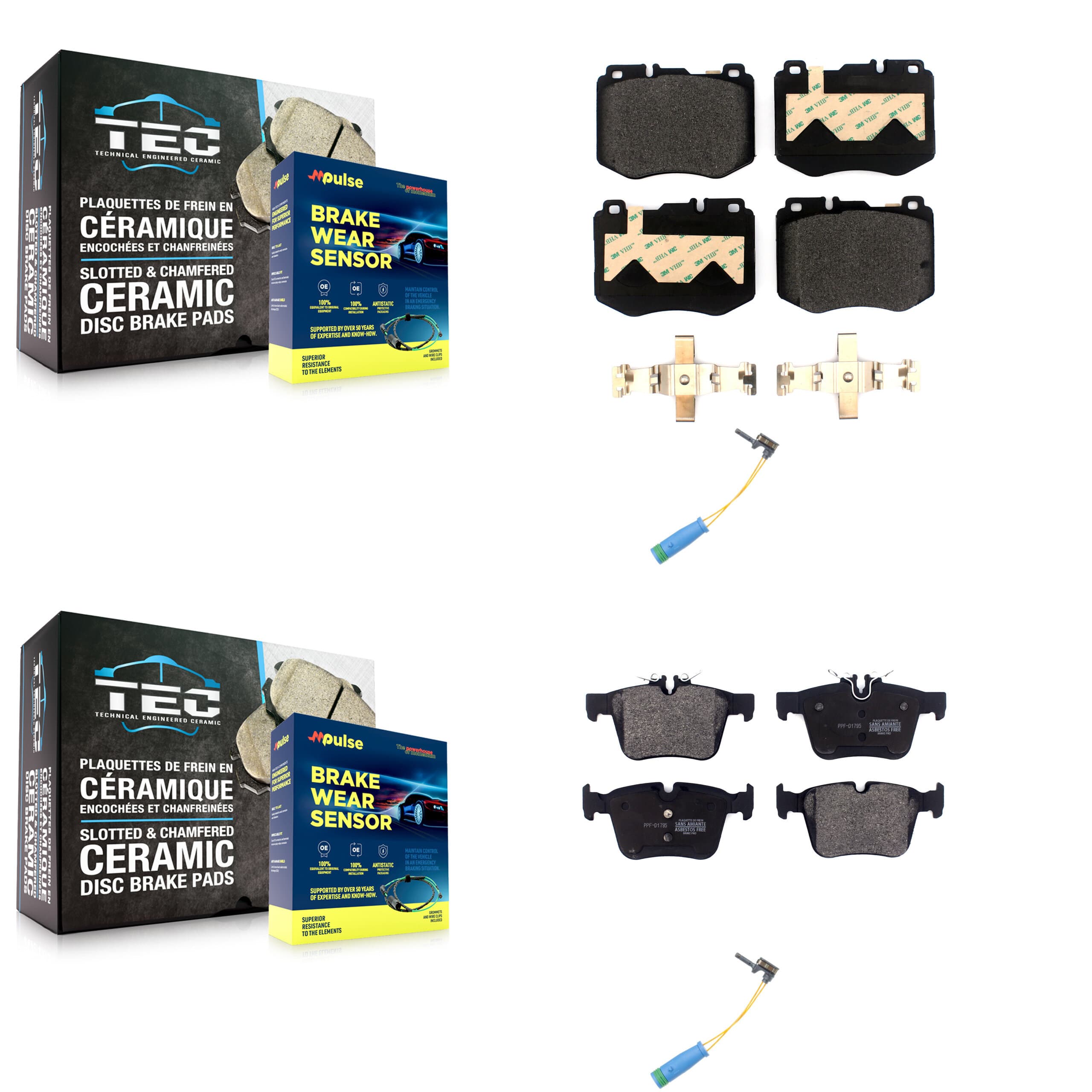Positive Plus - KPW-100023 - Front and Rear Disc Brake Pad Kits image 1
