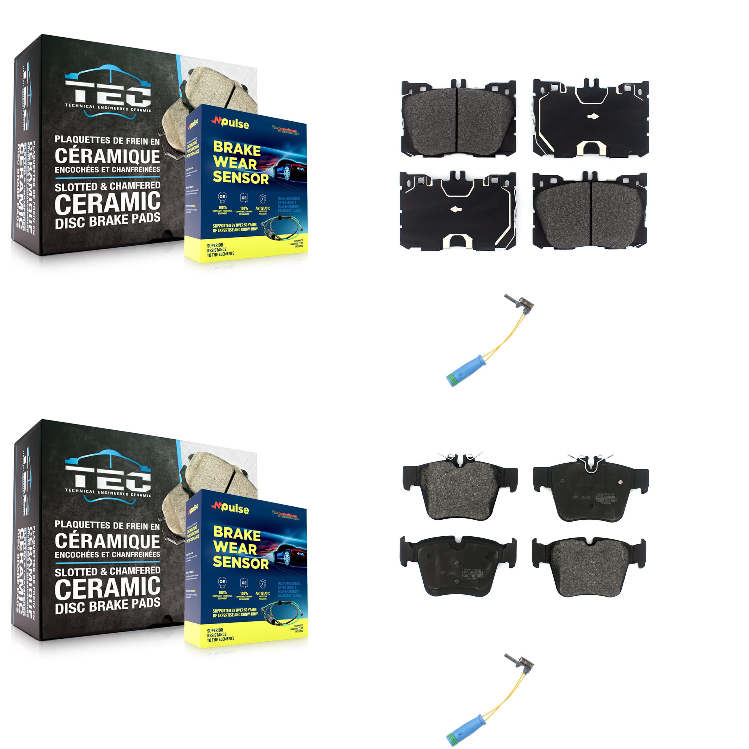Positive Plus - KPW-100025 - Front and Rear Disc Brake Pad Kits image 1