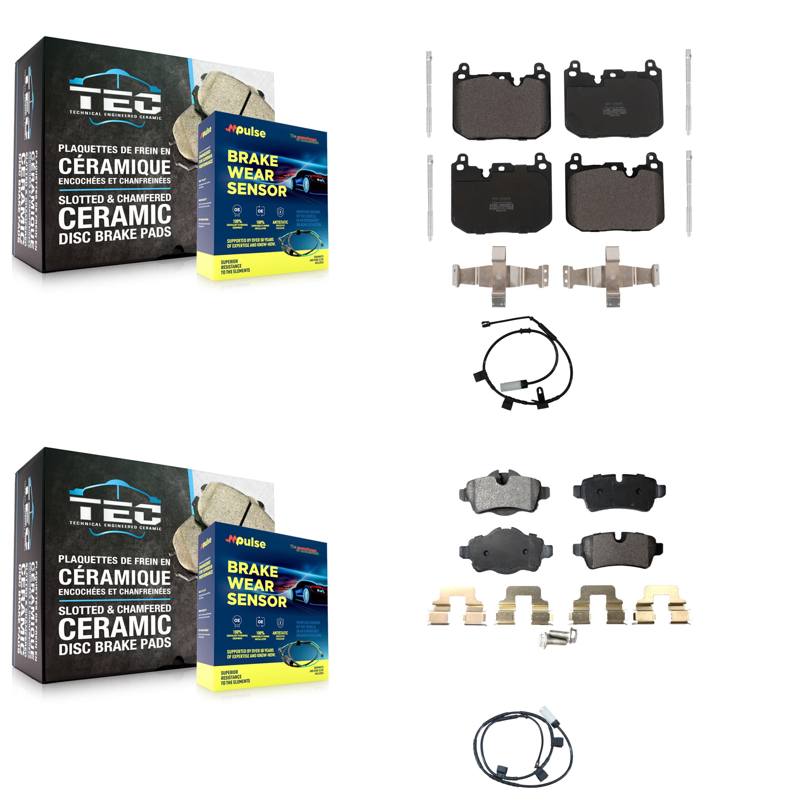 Positive Plus - KPW-100030 - Front and Rear Disc Brake Pad Kits image 1