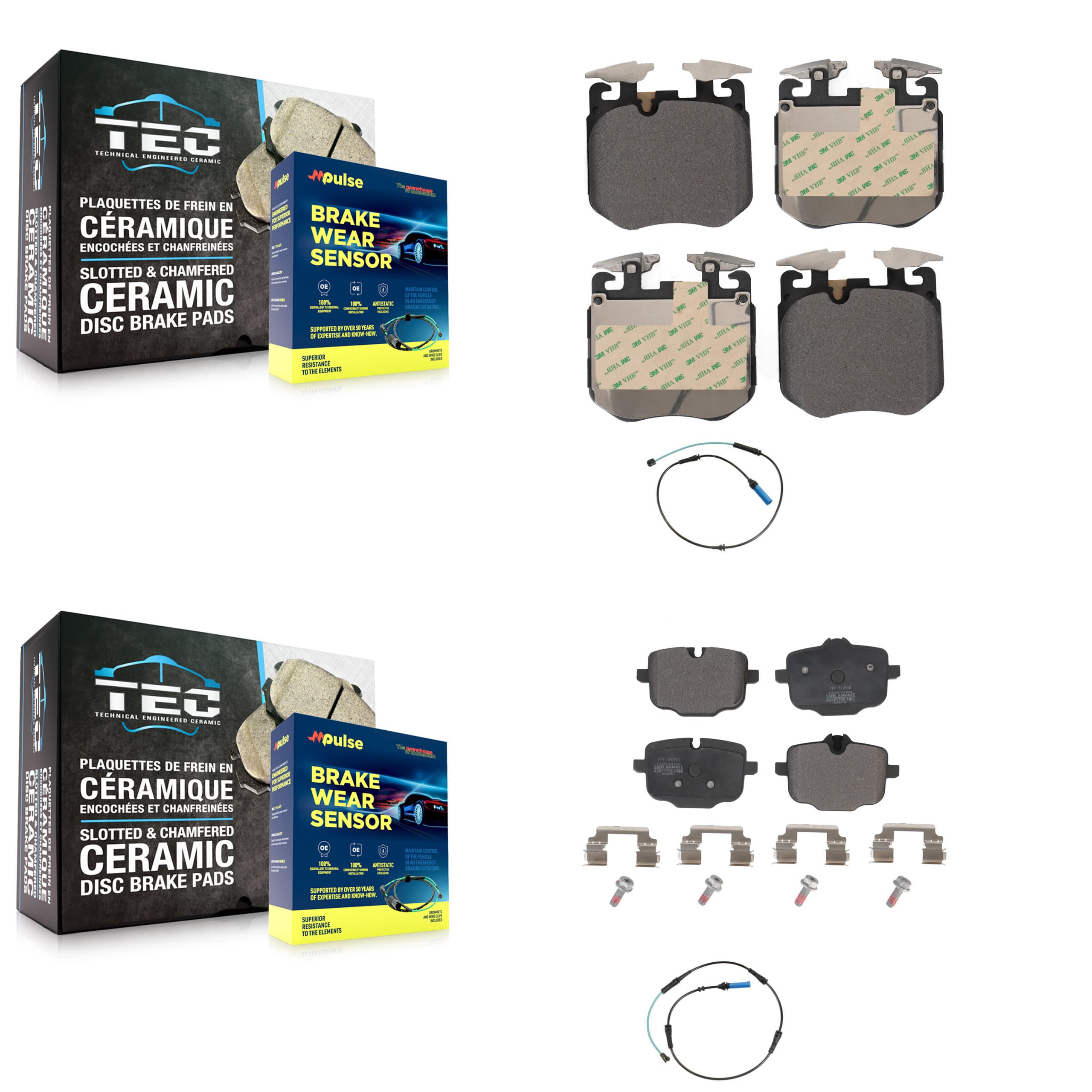 Positive Plus - KPW-100054 - Front and Rear Disc Brake Pad Kits image 1