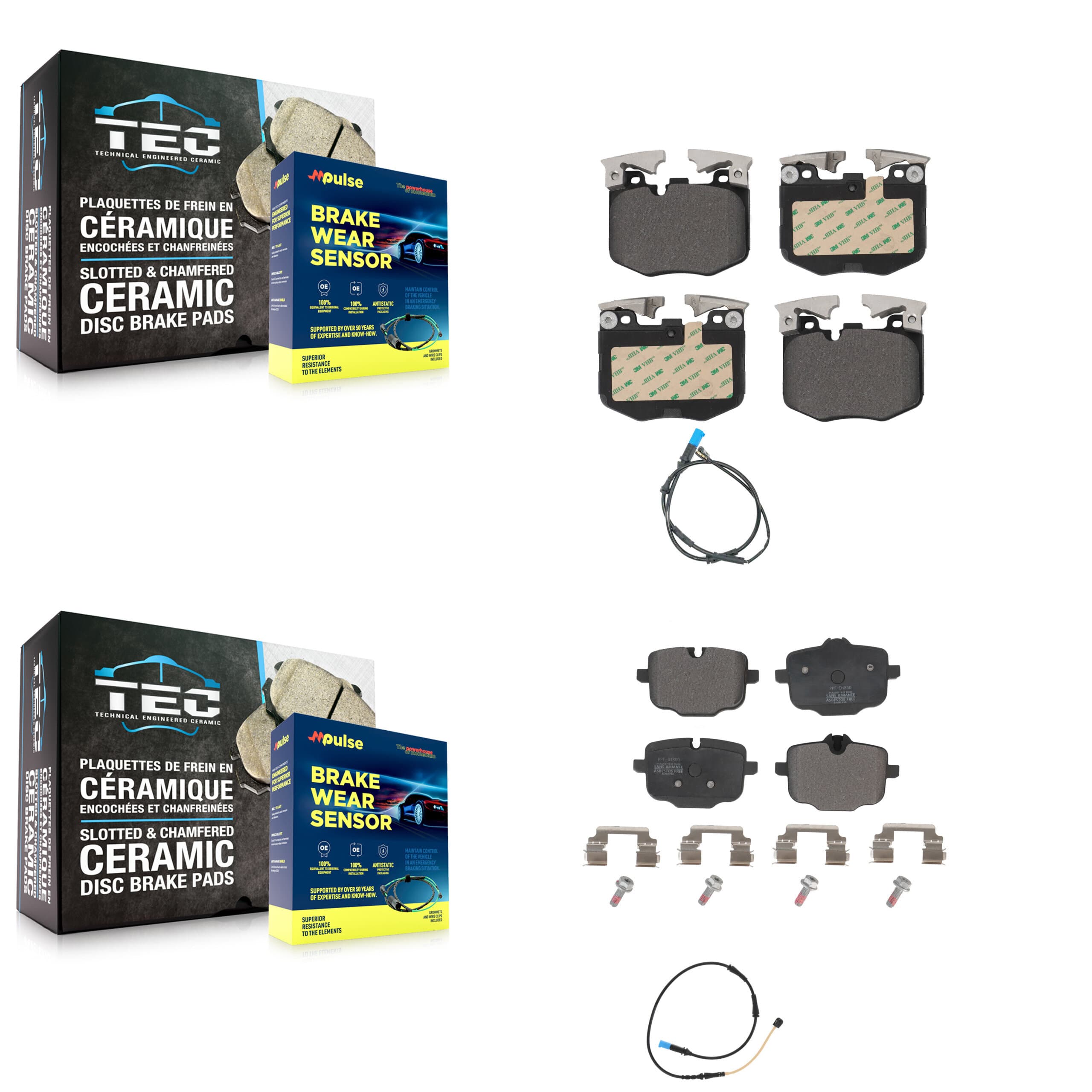 Positive Plus - KPW-100056 - Front and Rear Disc Brake Pad Kits image 1