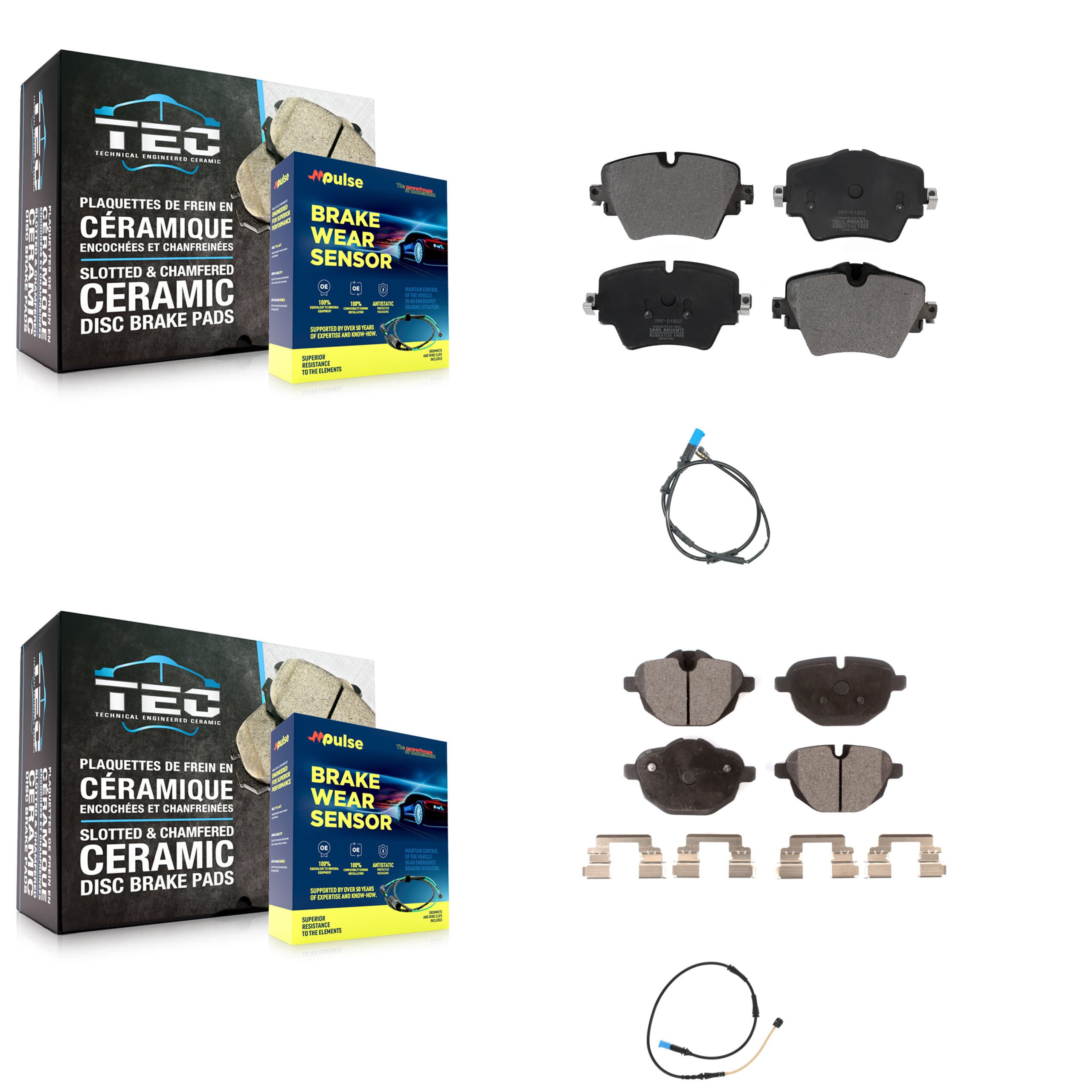 Positive Plus - KPW-100057 - Front and Rear Disc Brake Pad Kits image 1
