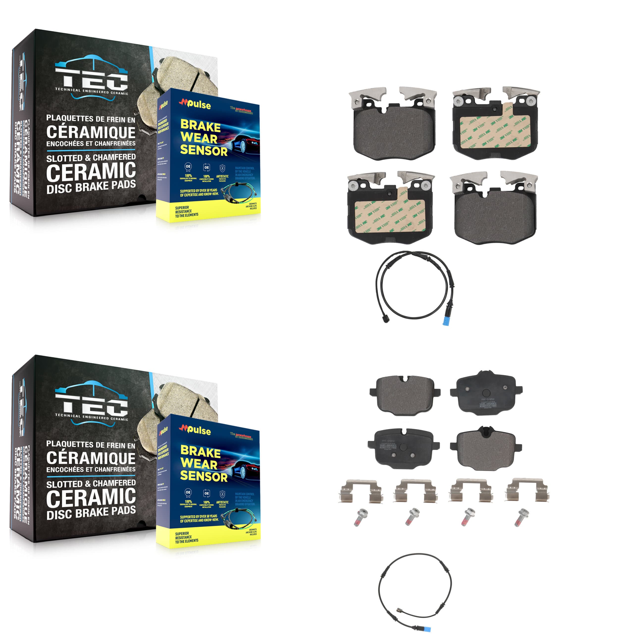 Positive Plus - KPW-100059 - Front and Rear Disc Brake Pad Kits image 1