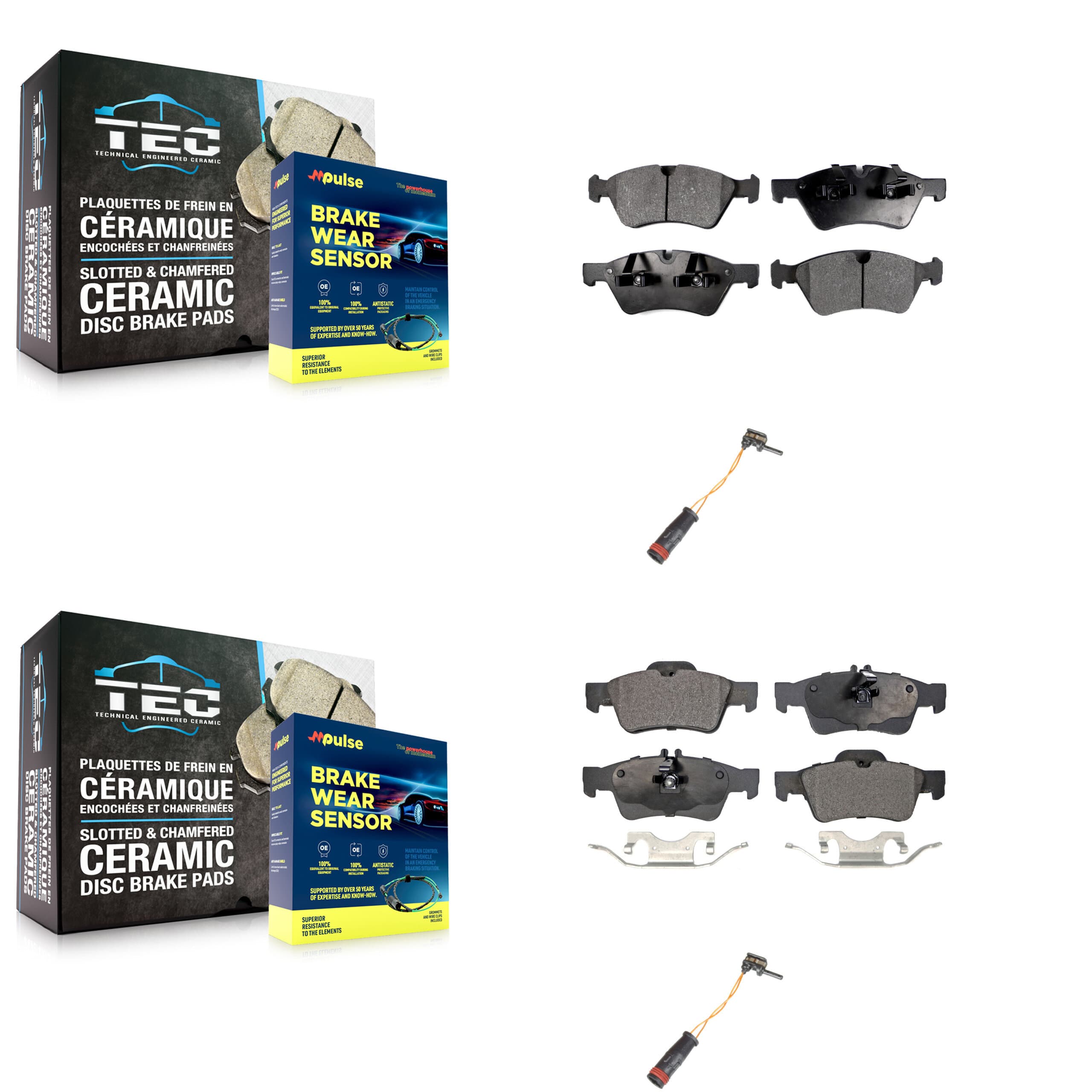Positive Plus - KPW-100087 - Front and Rear Disc Brake Pad Kits image 1