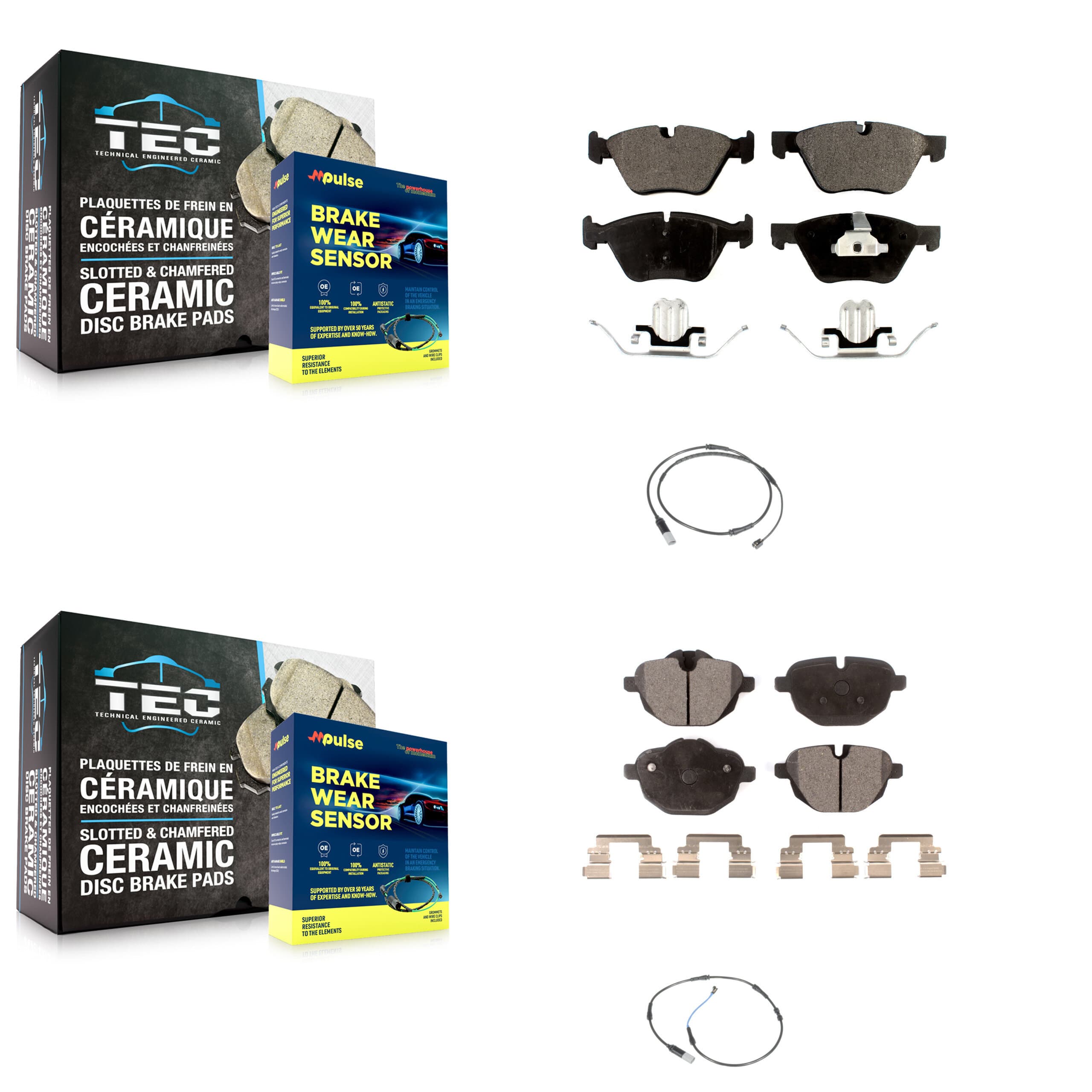 Positive Plus - KPW-100107 - Front and Rear Disc Brake Pad Kits image 1