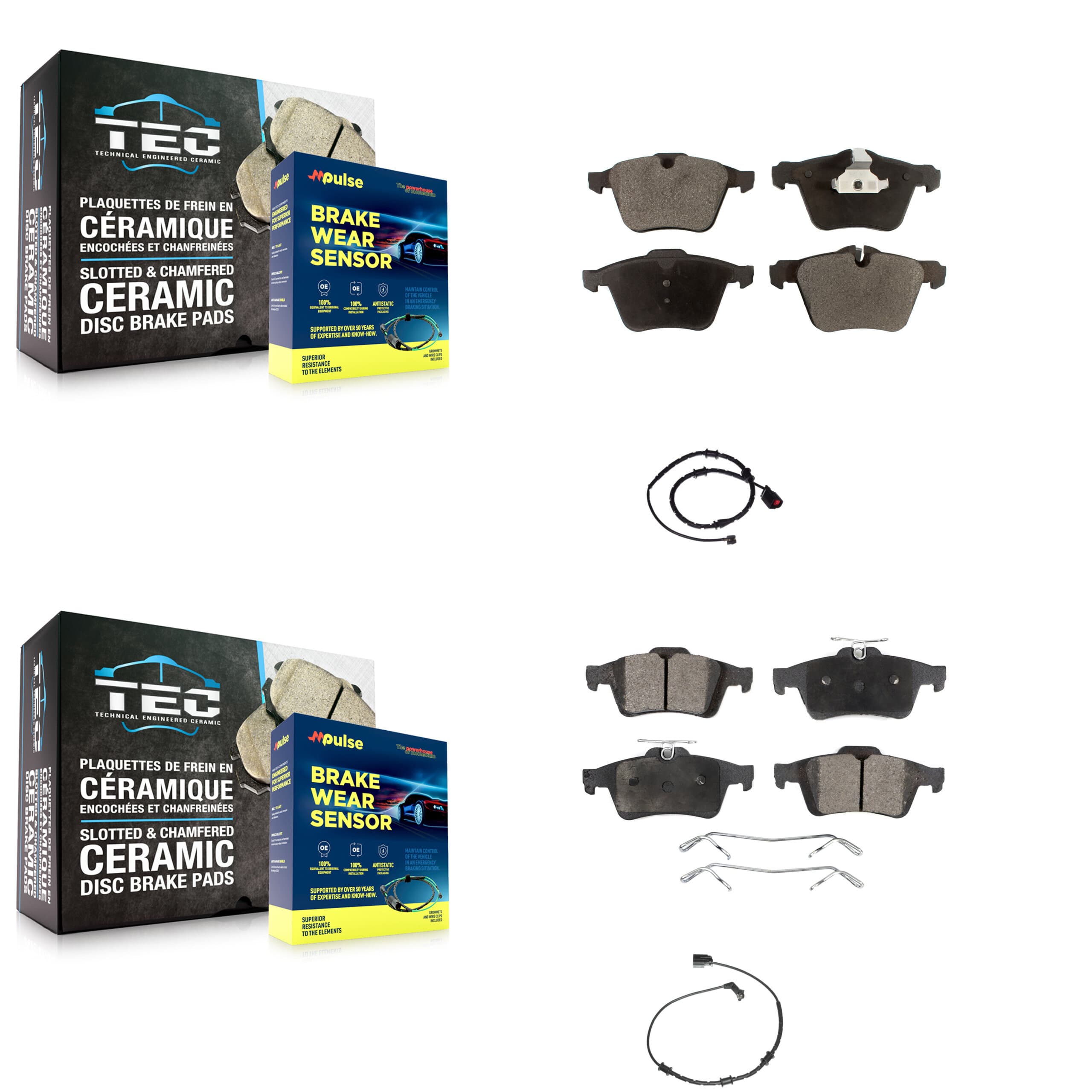 Positive Plus - KPW-100109 - Front and Rear Disc Brake Pad Kits image 1