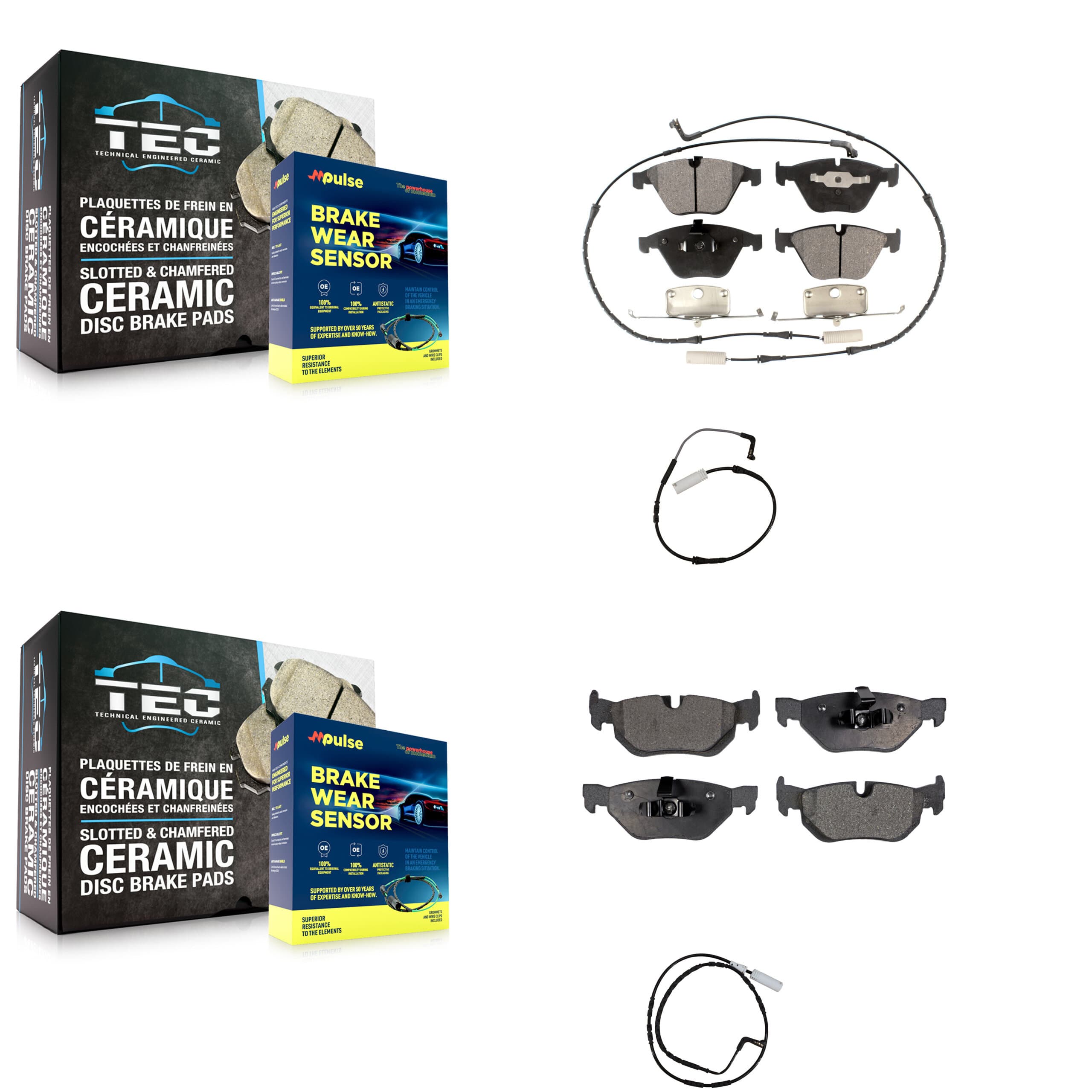 Positive Plus - KPW-100185 - Front and Rear Disc Brake Pad Kits image 1