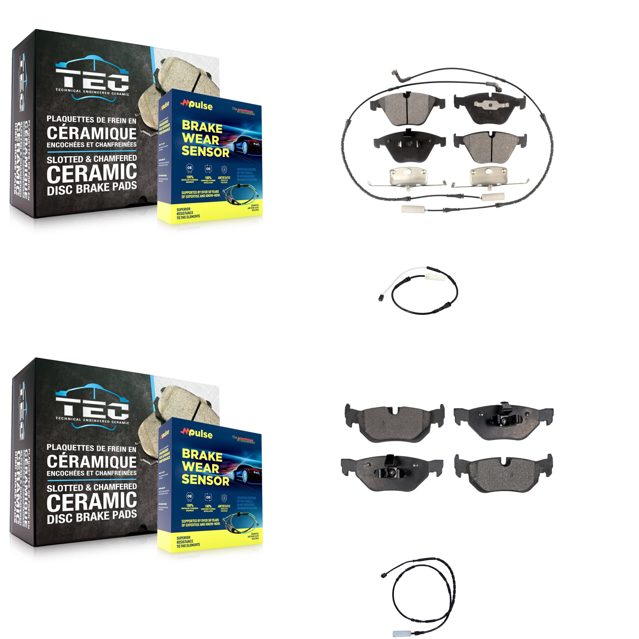 Positive Plus - KPW-100196 - Front and Rear Disc Brake Pad Kits image 1