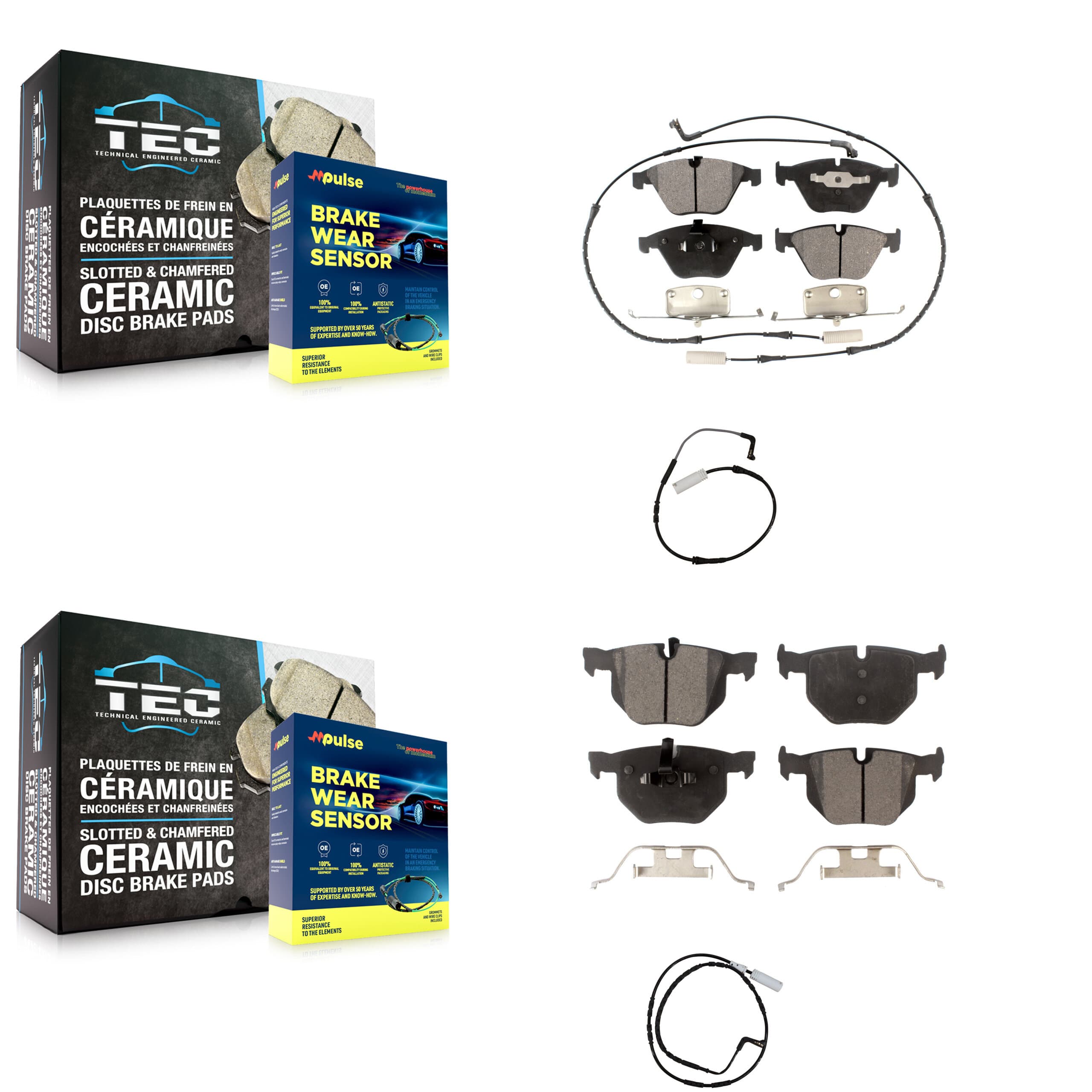 Positive Plus - KPW-100199 - Front and Rear Disc Brake Pad Kits image 1