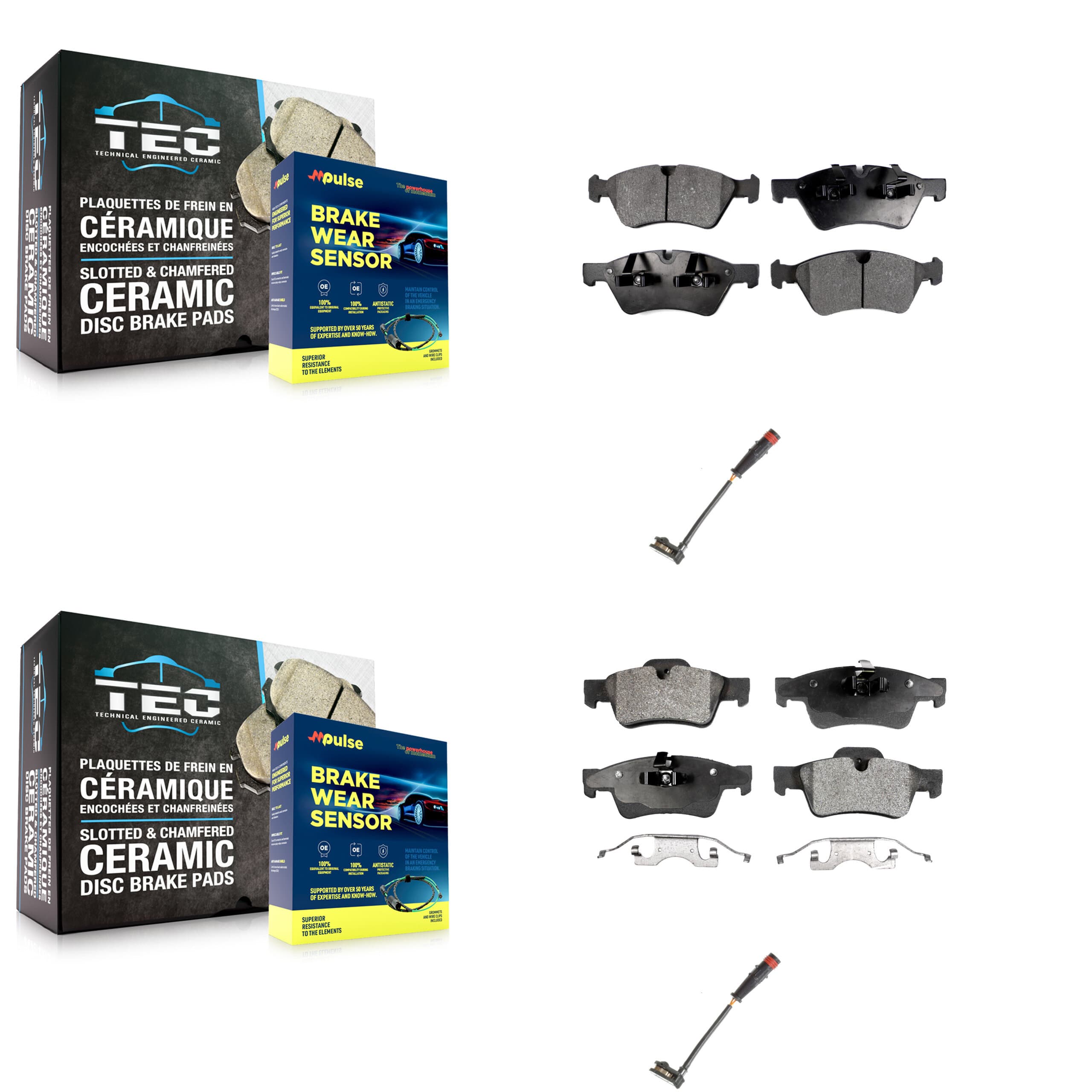 Positive Plus - KPW-100205 - Front and Rear Disc Brake Pad Kits image 1