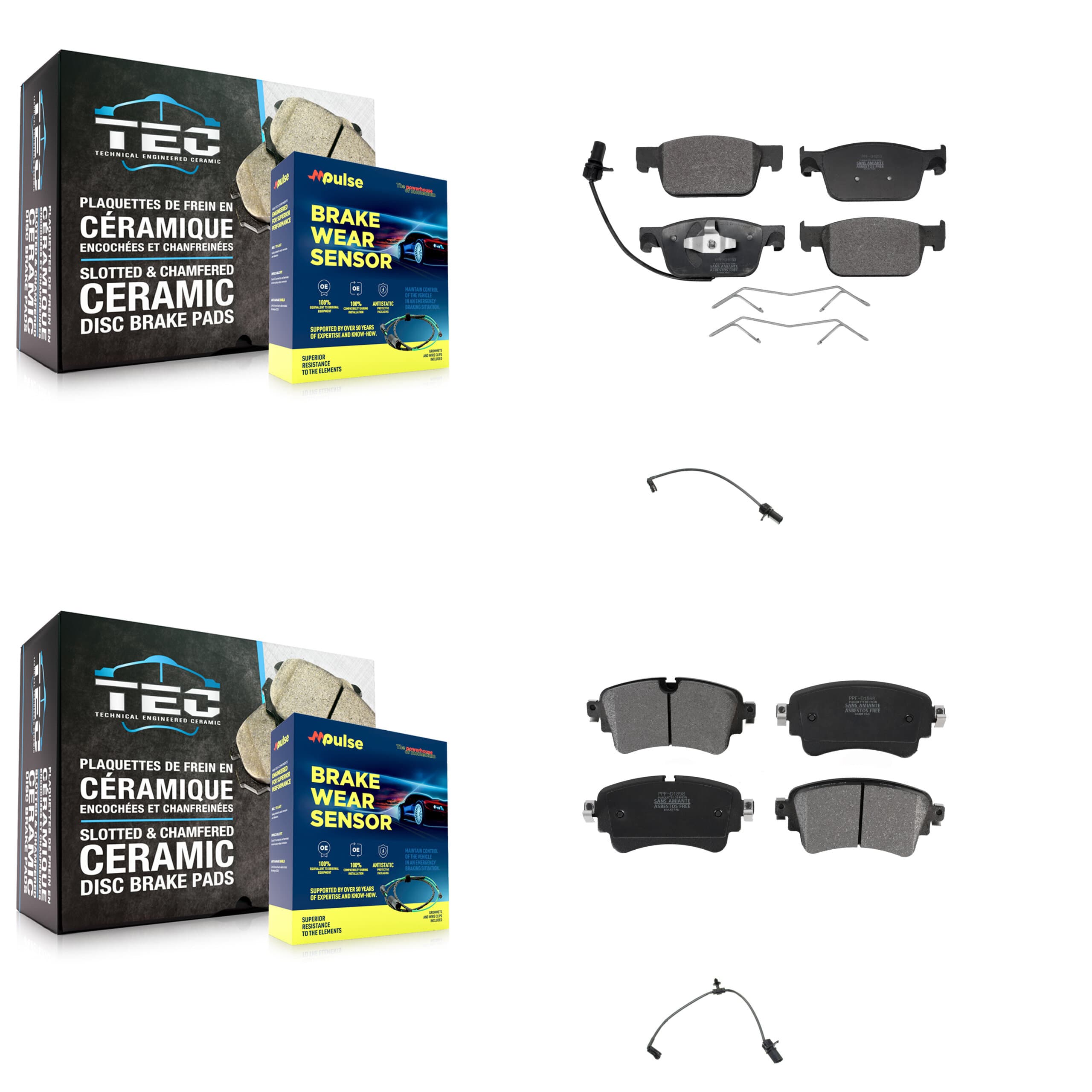 Positive Plus - KPW-100212 - Front and Rear Disc Brake Pad Kits image 1