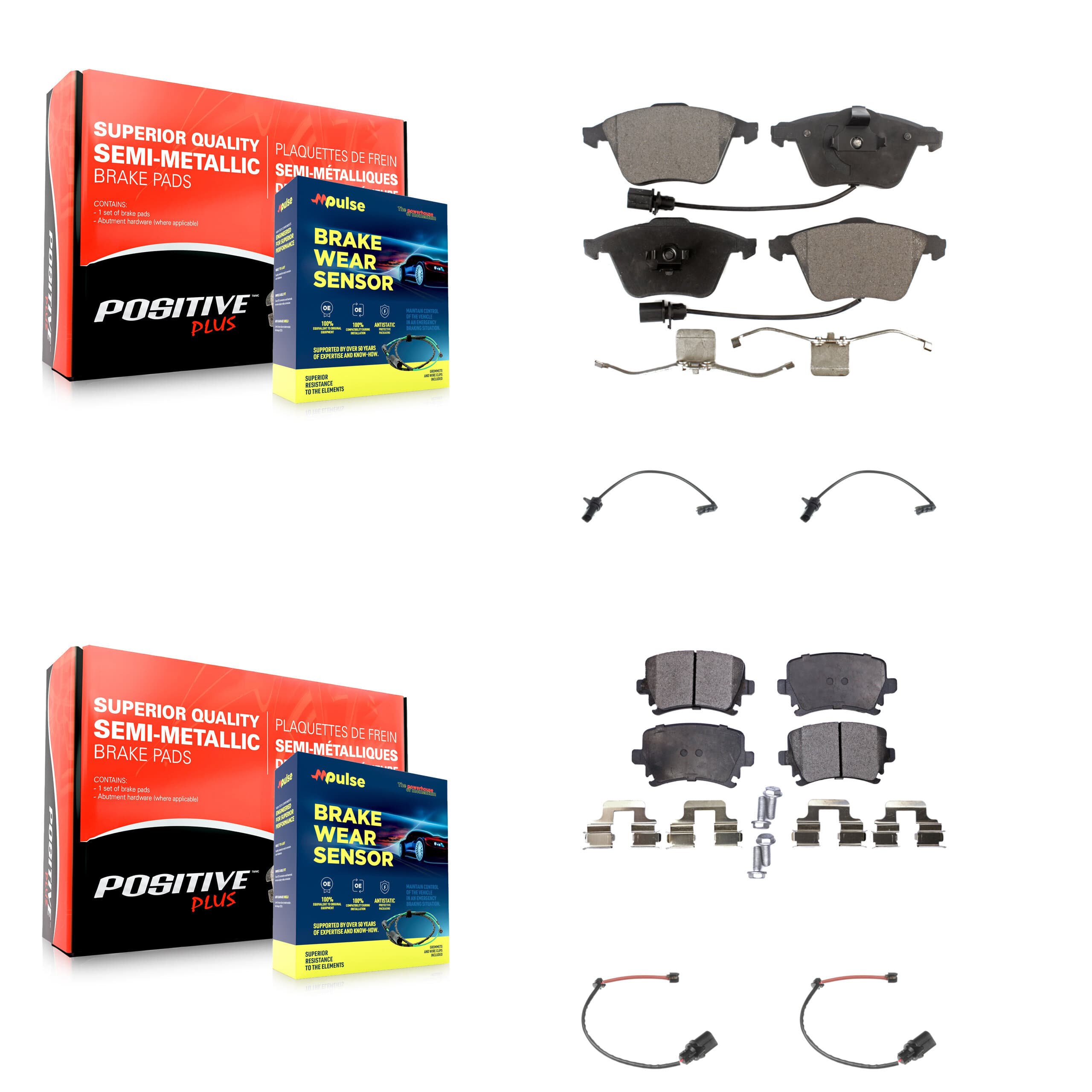 Positive Plus - KPW-100234 - Front and Rear Disc Brake Pad Kits image 1