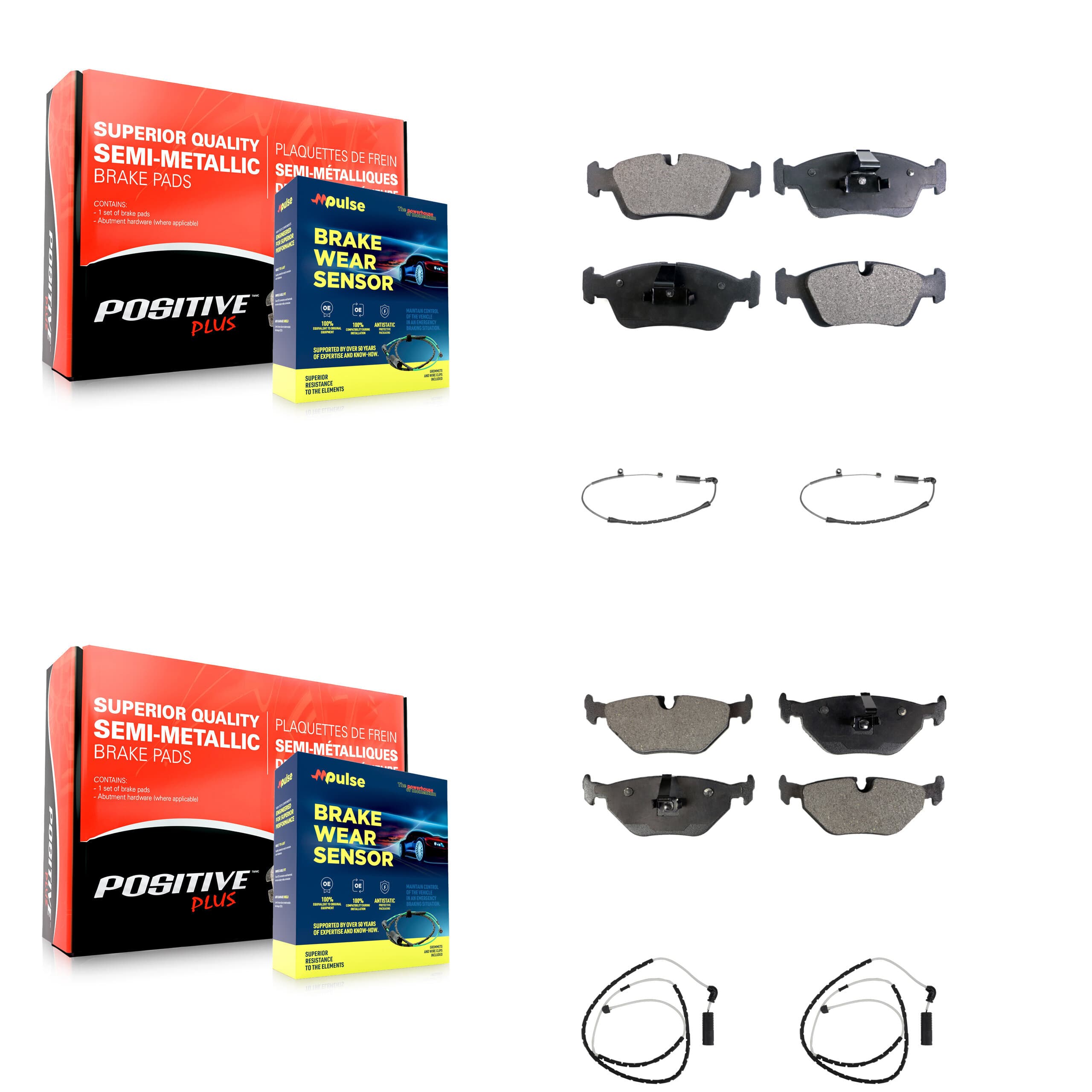 Positive Plus - KPW-100241 - Front and Rear Disc Brake Pad Kits image 1