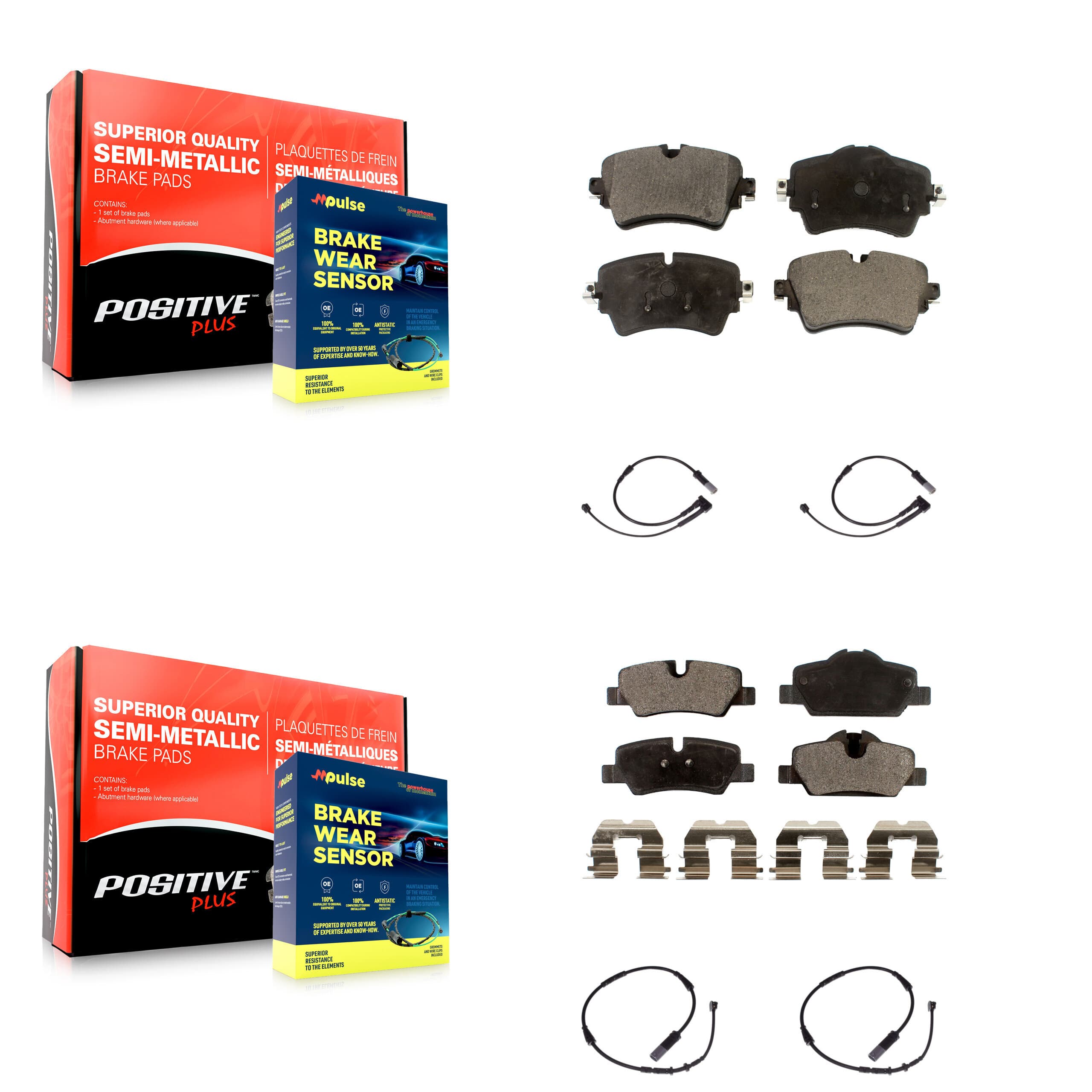 Positive Plus - KPW-100251 - Front and Rear Disc Brake Pad Kits image 1