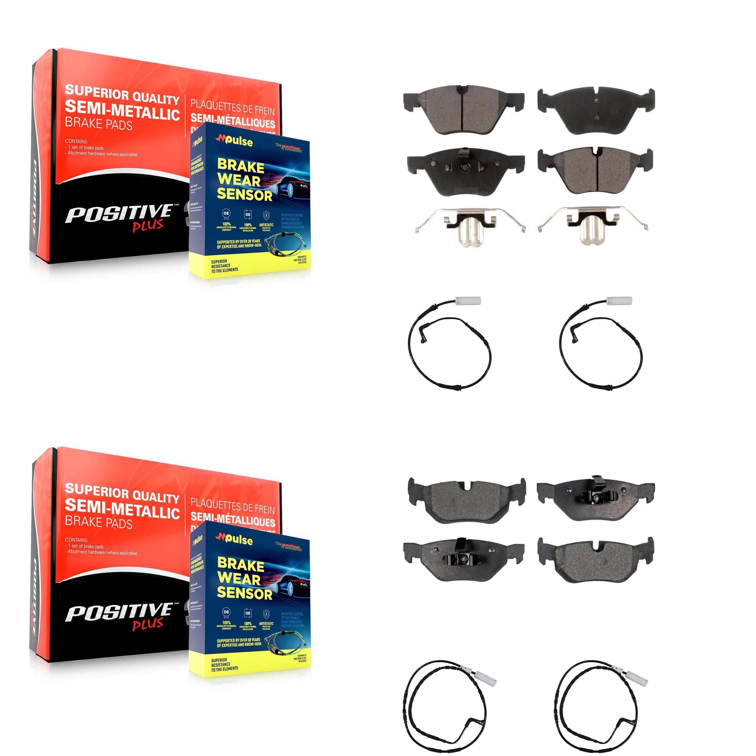 Positive Plus - KPW-100271 - Front and Rear Disc Brake Pad Kits image 1