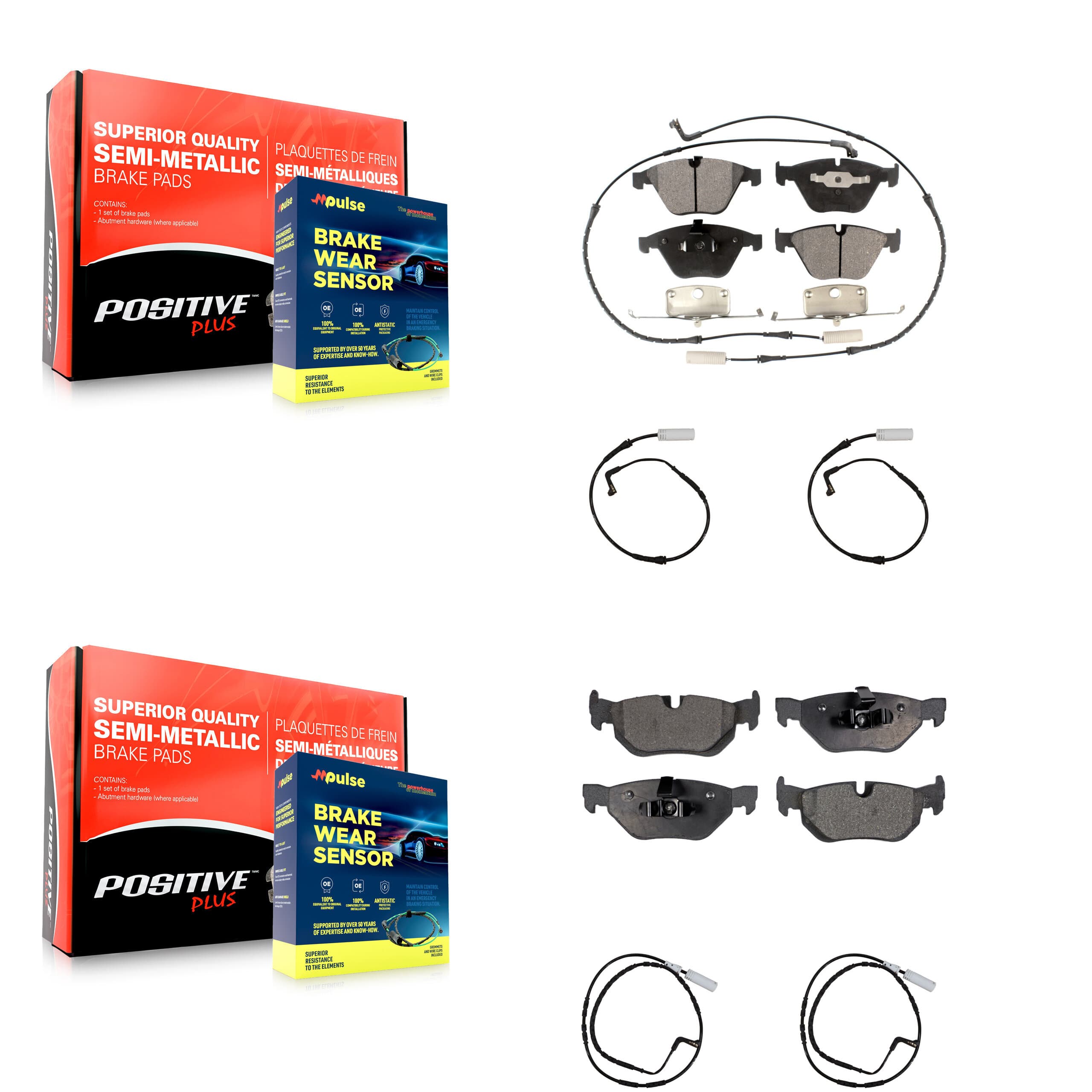 Positive Plus - KPW-100274 - Front and Rear Disc Brake Pad Kits image 1
